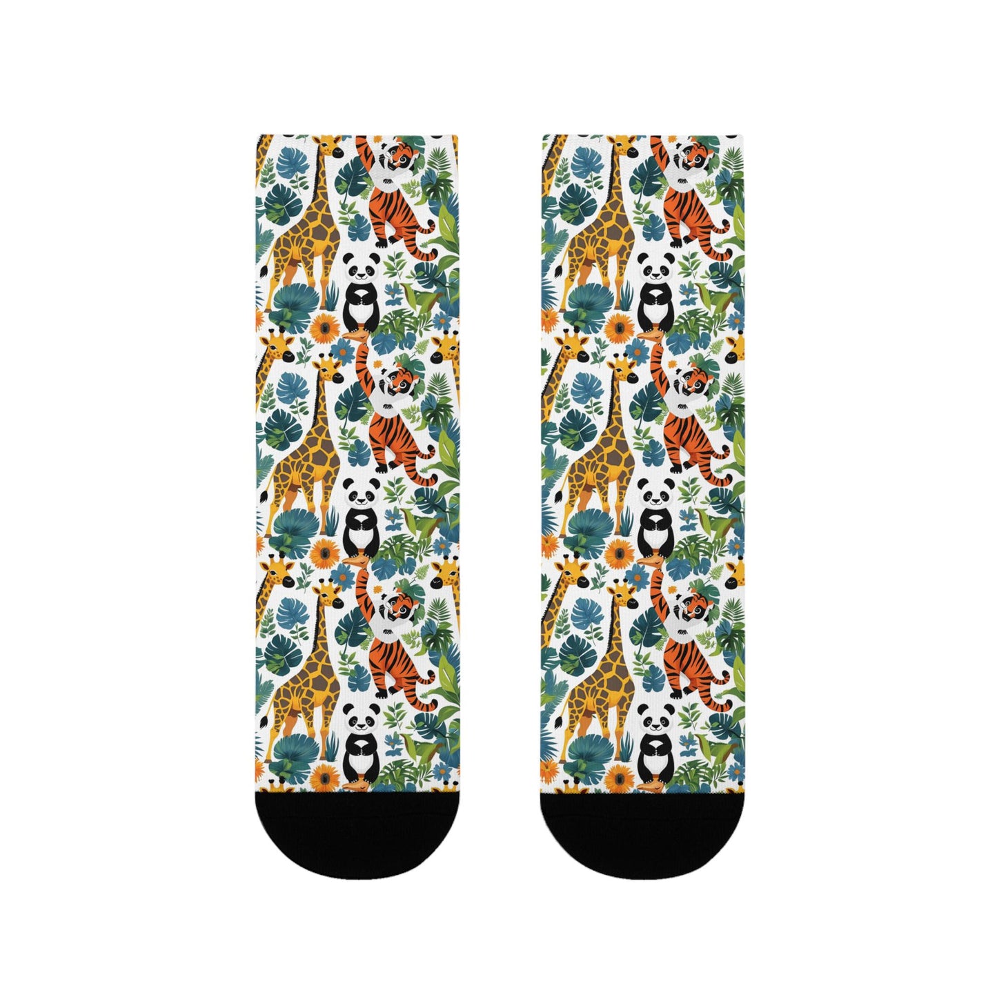 Chaussettes « Wildlife Adventure » – crew imprimées animaux, nature & jungle, confort cosy