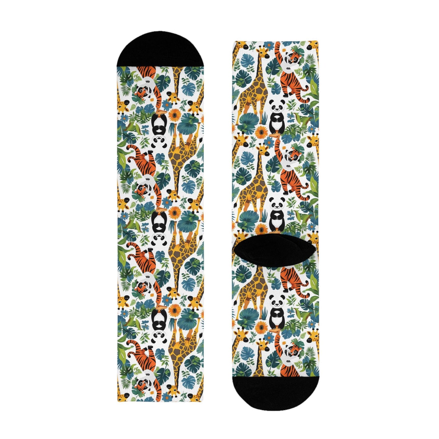 Chaussettes « Wildlife Adventure » – crew imprimées animaux, nature & jungle, confort cosy