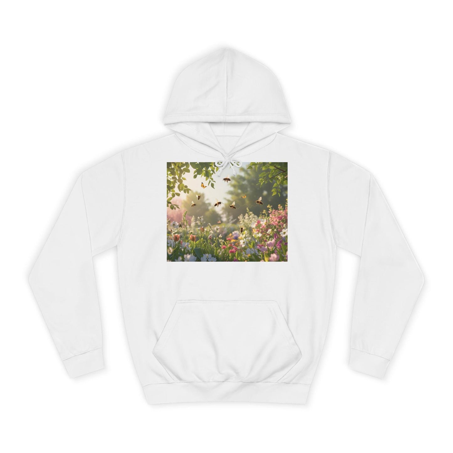 Sizes XS–5XL Unisex Floral Hoodie | Butterfly Garden Hoodie | Cozy Campus Sweatshirt | Nature Lover Gift |