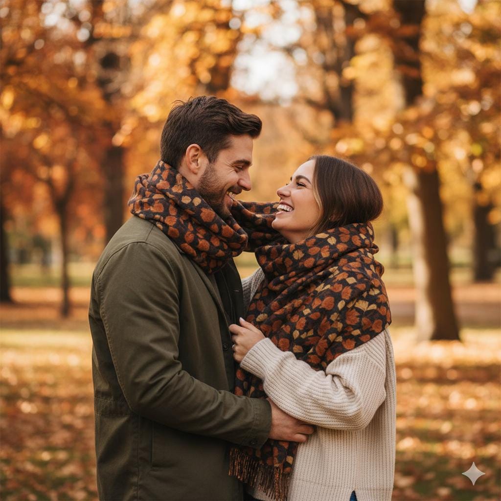 Écharpe à franges feuilles d’automne | Châle long doux effet cachemire 200x70 – Big Smiles
