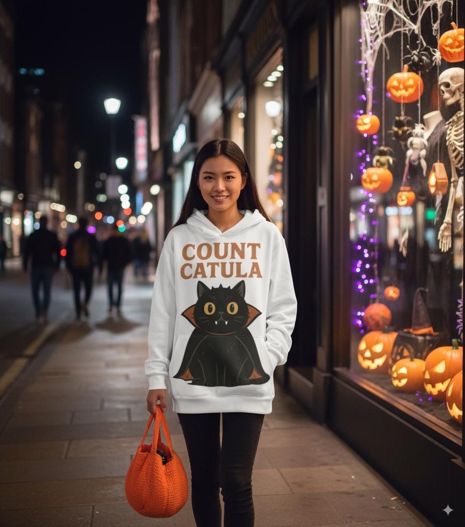 tailles S - 6XL Sweat à capuche Count Catula, chat vampire drôle pour Halloween,