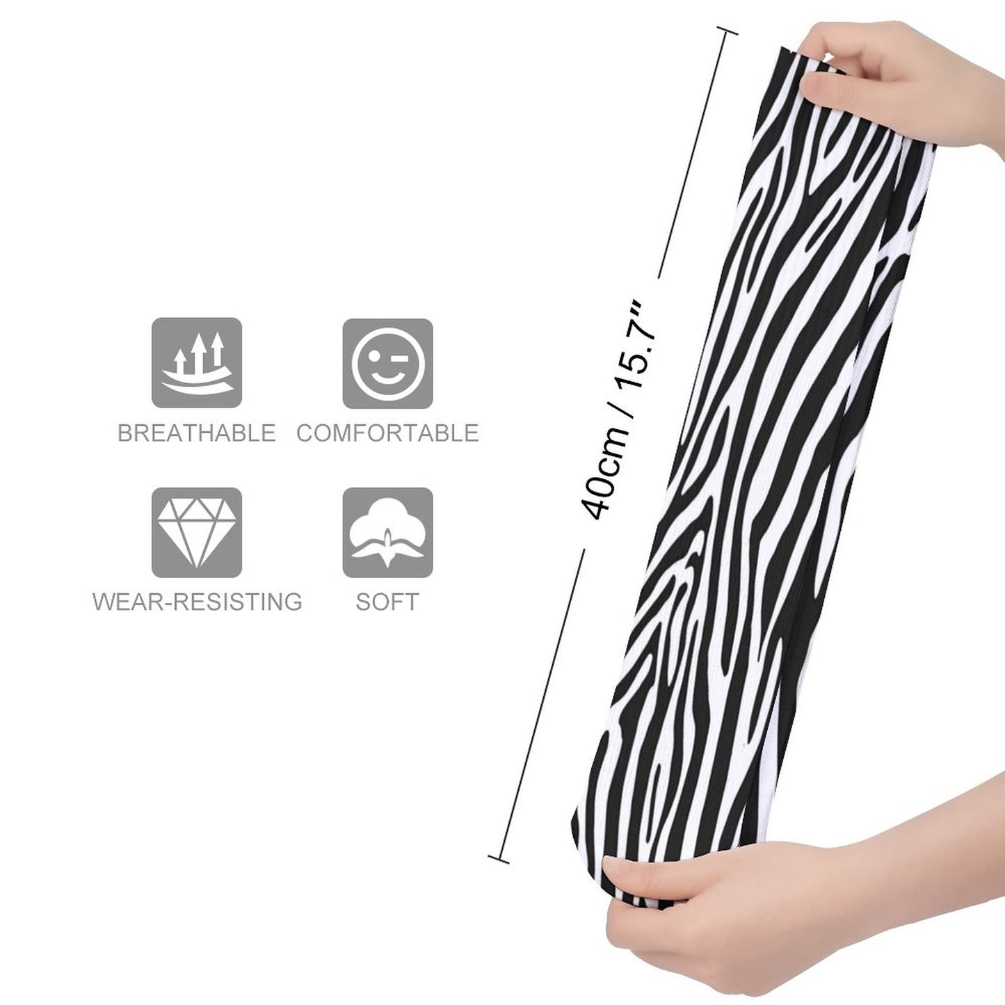 Chaussettes montantes motif zèbre – respirantes & confort mollets – impression all-over | Big Smiles