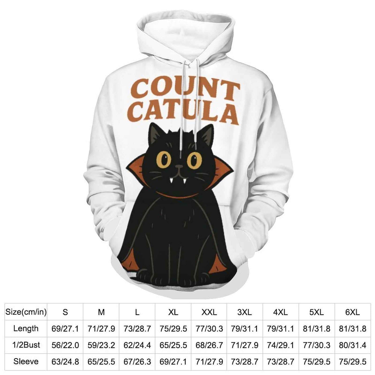 tailles S - 6XL Sweat à capuche Count Catula, chat vampire drôle pour Halloween,