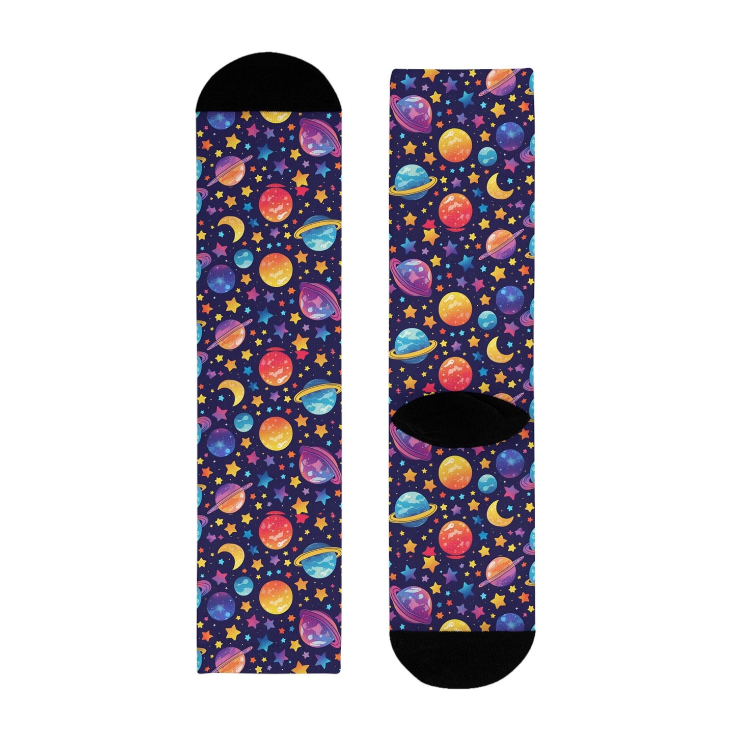 Chaussettes « Cosmic Pattern » – crew sublimées planètes & étoiles, cadeau space lovers