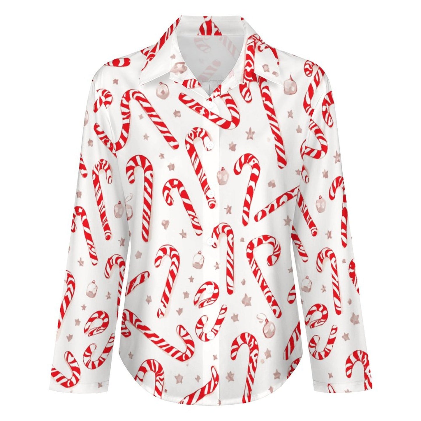 Chemise ourlet asymétrique Noël – imprimé cannes de sucre | Big Smiles