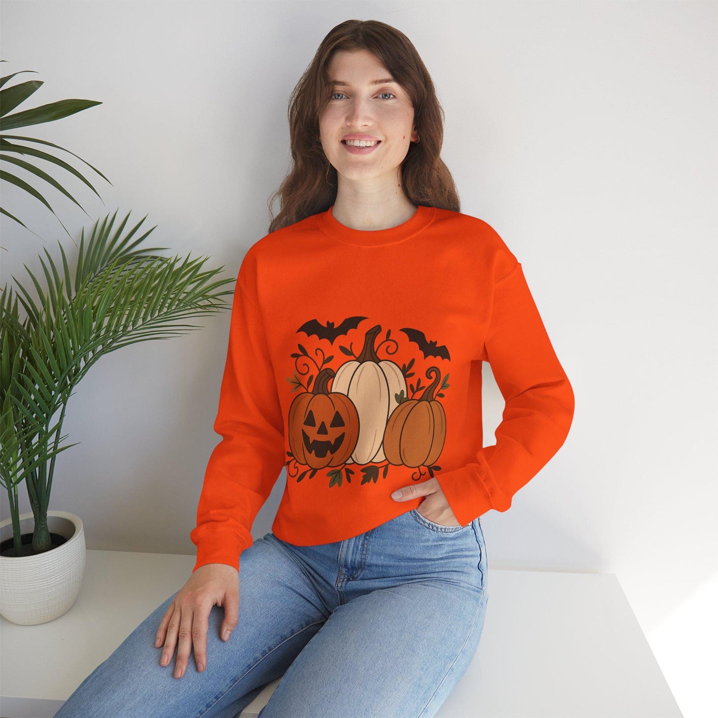 Tailles S - 5XL Sweat Citrouilles d’Automne | Pull Douillet Halloween | Mode Unisexe Saisonnière | Cadeau Festif et Décontracté,