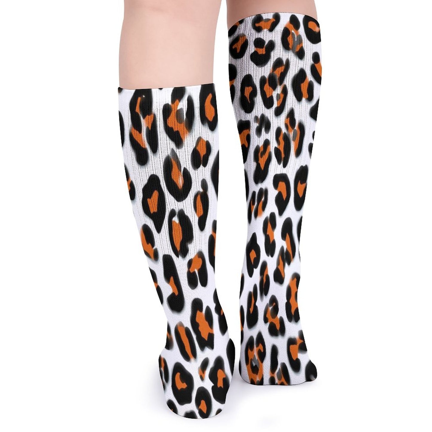 Chaussettes montantes motif léopard – respirantes & confort mollets – impression all-over | Big Smiles