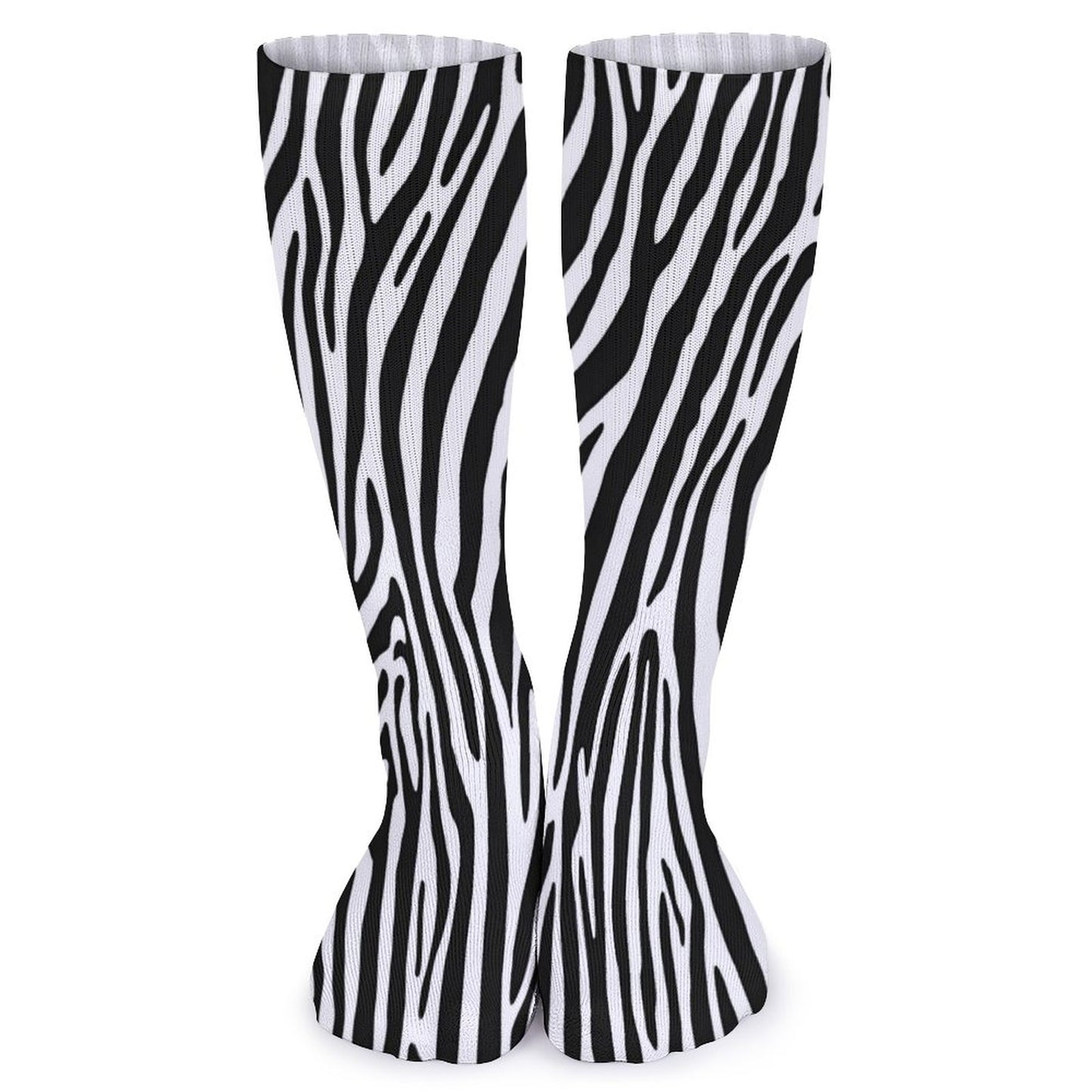 Chaussettes montantes motif zèbre – respirantes & confort mollets – impression all-over | Big Smiles