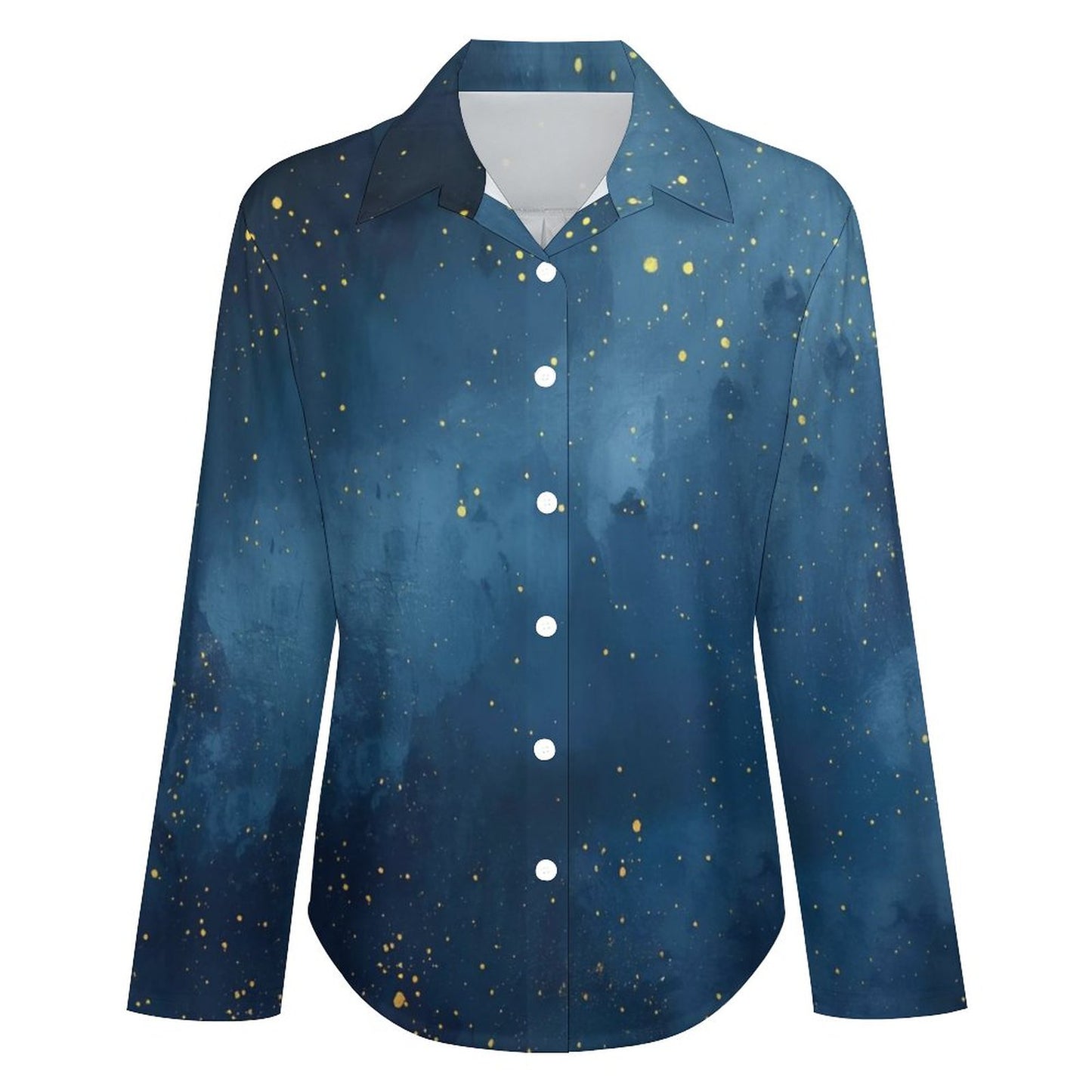 Chemise à ourlet asymétrique – ciel étoilé bleu nuit | Big Smiles