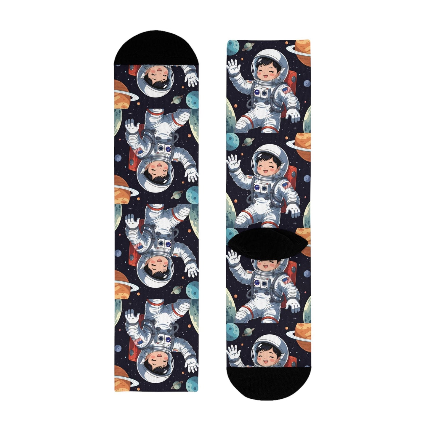 Chaussettes « Cosmic Adventure » – crew sublimées astronautes & planètes, cadeau space lovers
