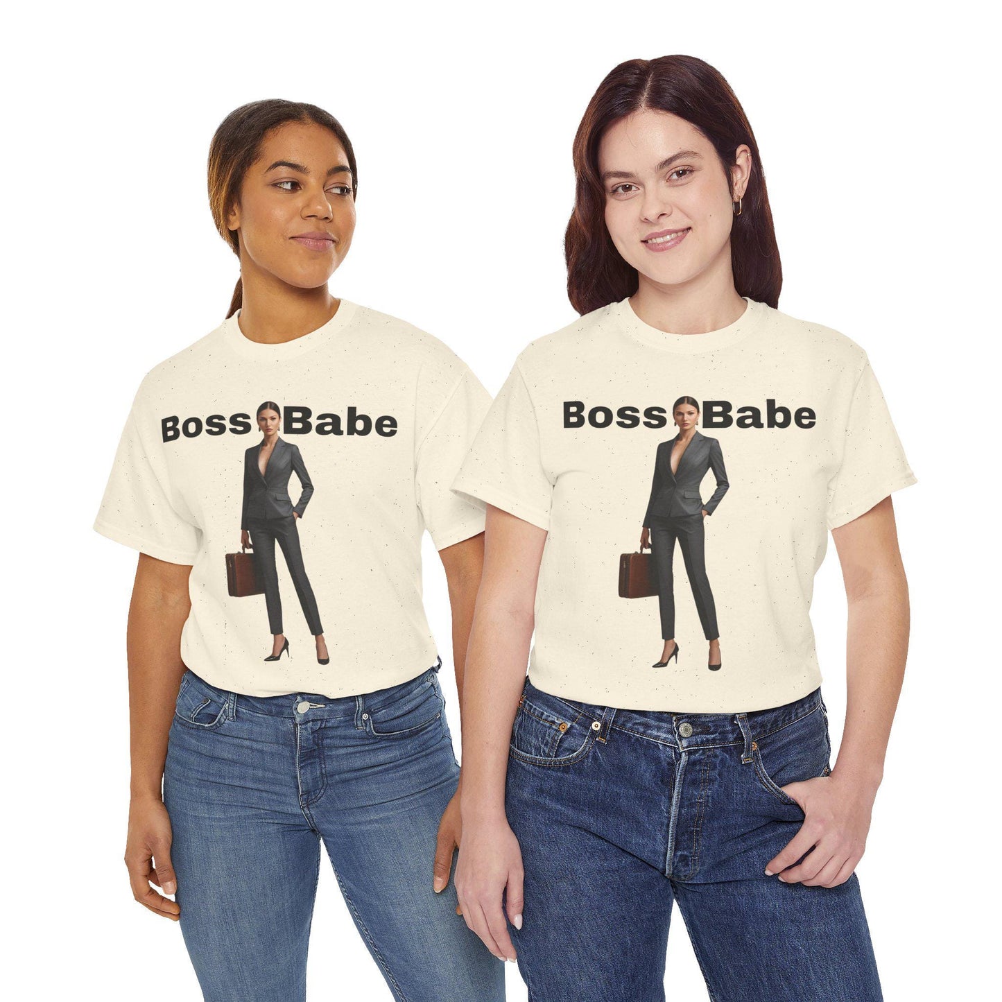 Camiseta unisex Boss Babe - Motivacional de algodón grueso, estilo oficina, tallas S-5XL