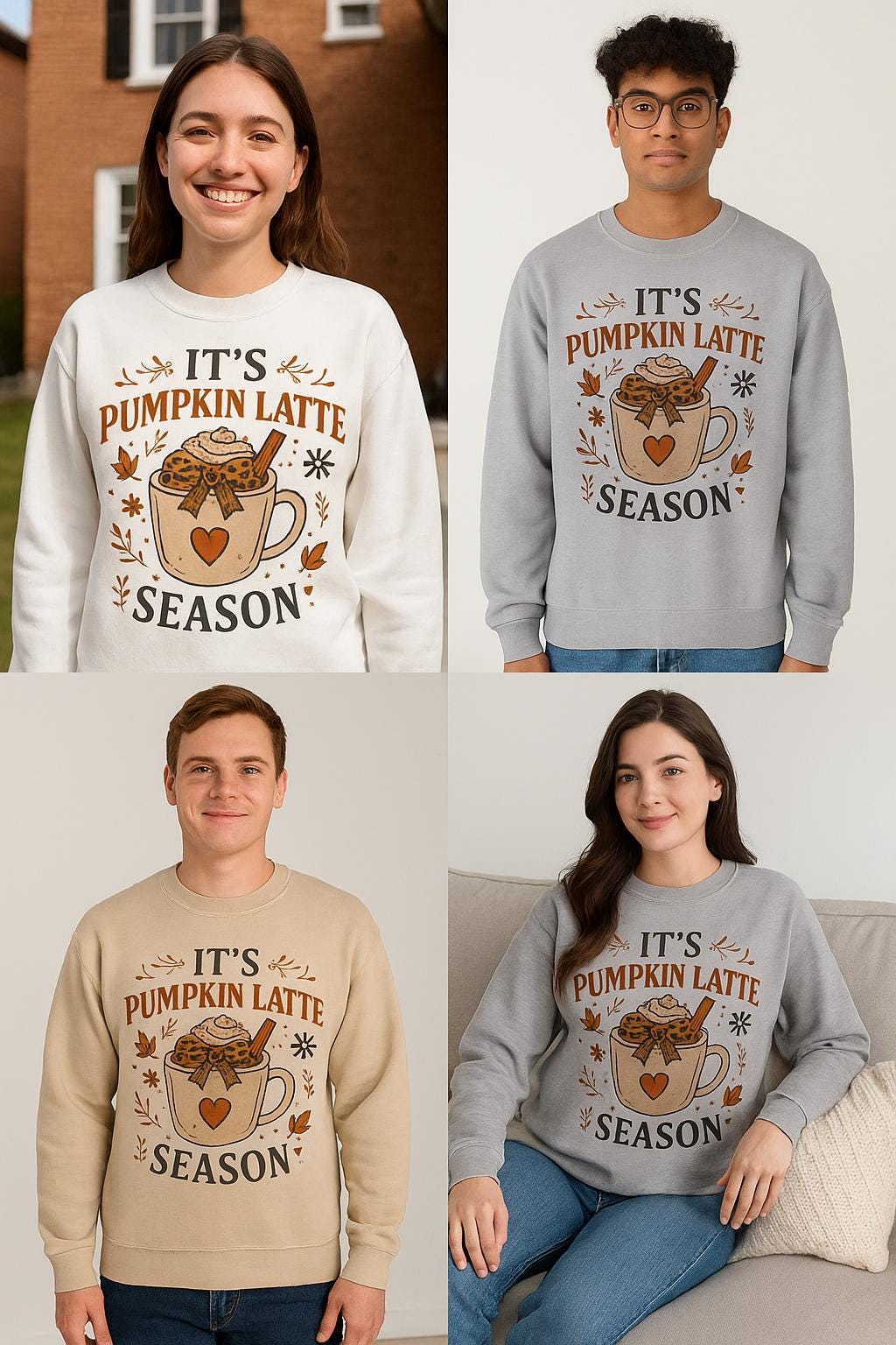 tailles S - 5XL Sweat-shirt Cozy Pumpkin Latte – Unisexe automne & Thanksgiving | Pull saisonnier | Cadeau pour amateur de café,