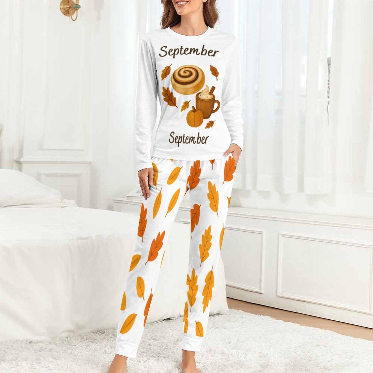 tailles XS-6XL Pyjama femme automne, ensemble deux pièces automne, pyjama long cosy,