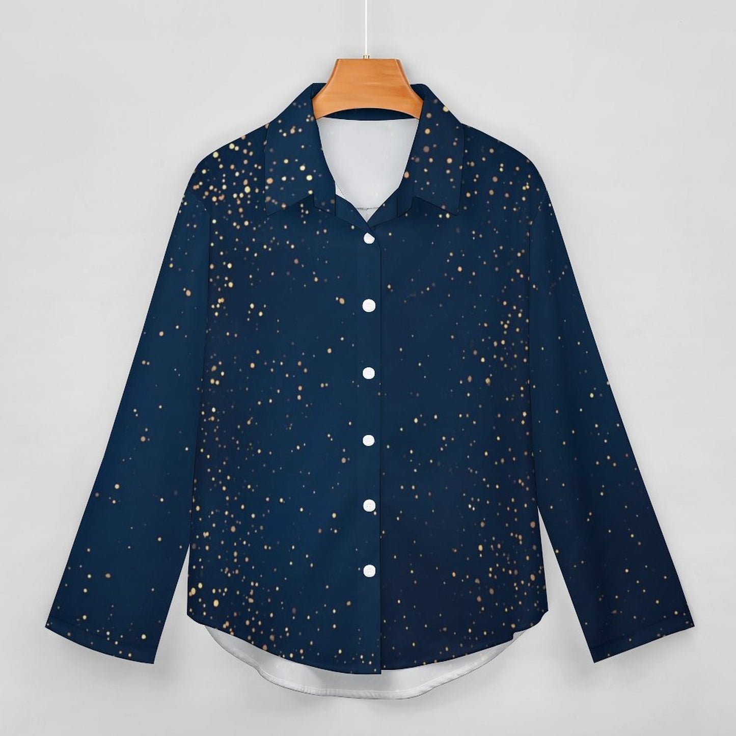 Chemise à ourlet asymétrique – bleu nuit constellé | Big Smiles