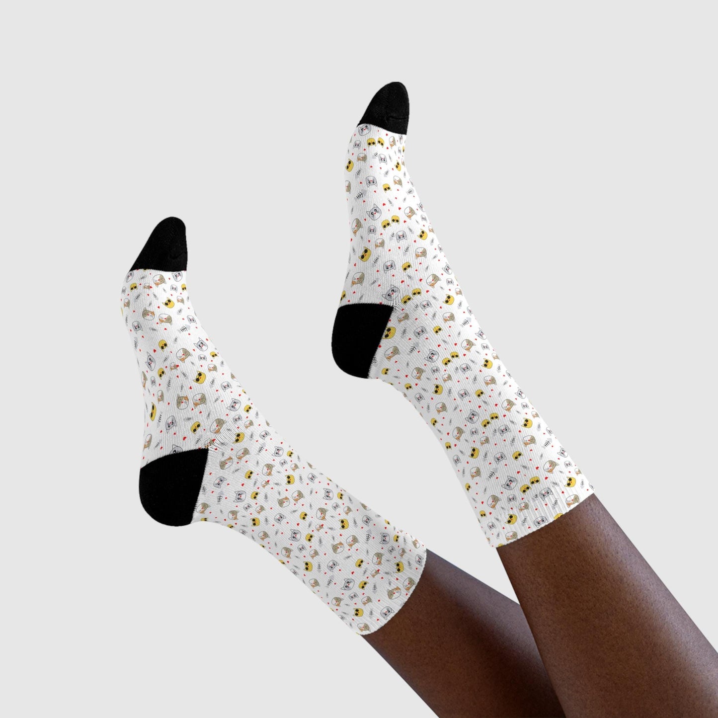 Chaussettes « Cozy Cute Cats » – crew imprimées chatons, cadeau mignon, confort quotidien