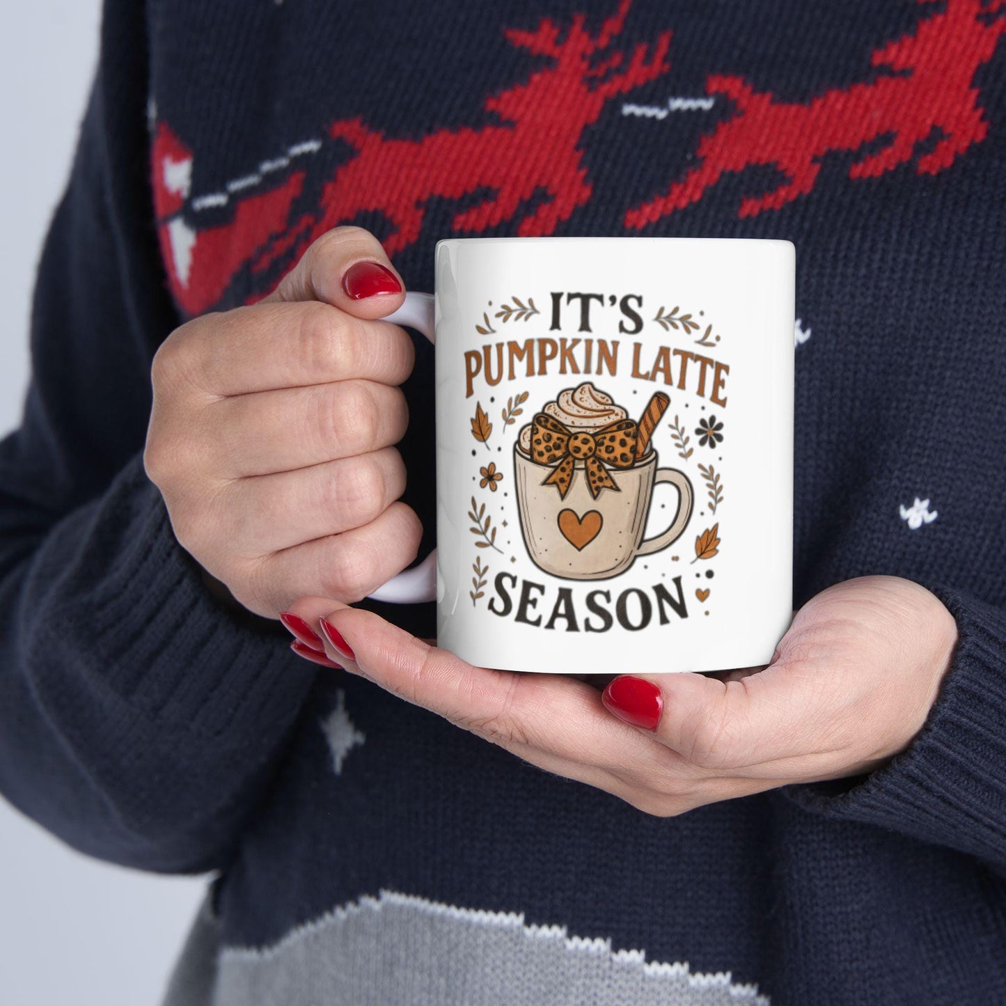 Mug Pumpkin Latte Season — tasse café d’automne, cadeau Halloween, maison bureau, déco cozy céramique 330ml - 11oz