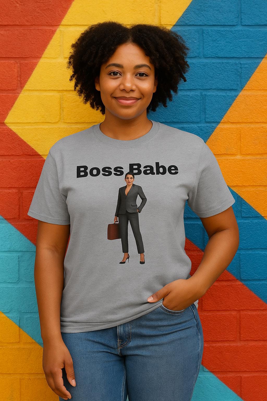 Camiseta unisex Boss Babe - Motivacional de algodón grueso, estilo oficina, tallas S-5XL