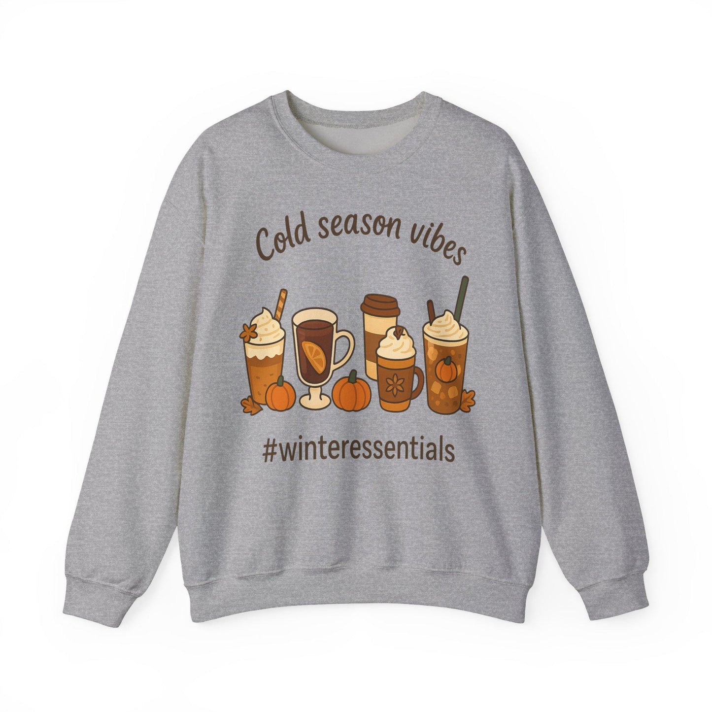 Tailles S - 5XL Sweat Unisexe Cold Season Vibes | Pull Automne Hiver Cocooning | Cadeau Amateur de Café | Sweat Pumpkin Spice