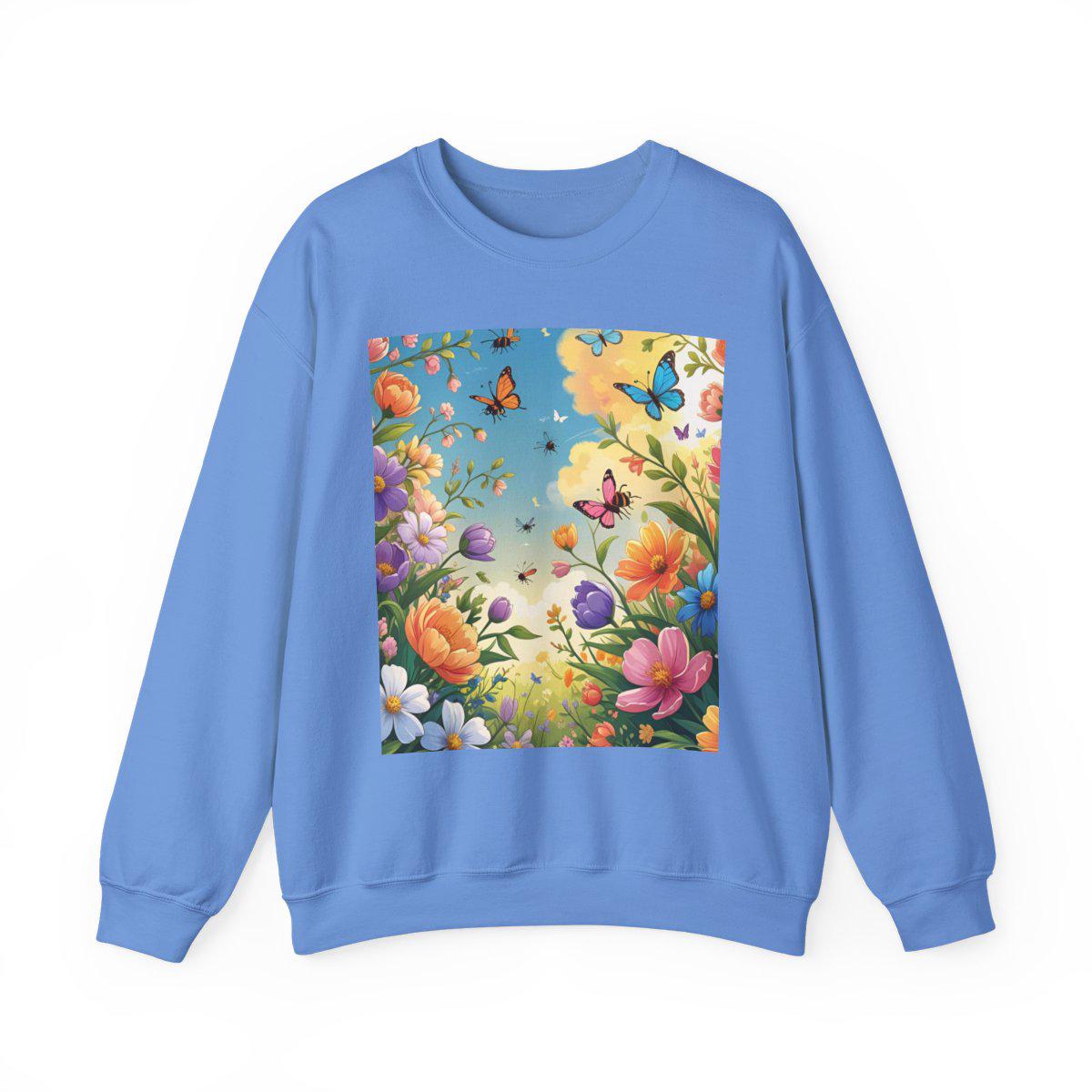 Tailles S–5XL Sweat Papillons & Fleurs Unisexe | Doux et Chaud | Pull Col Rond Art Botanique | Cadeau Nature |
