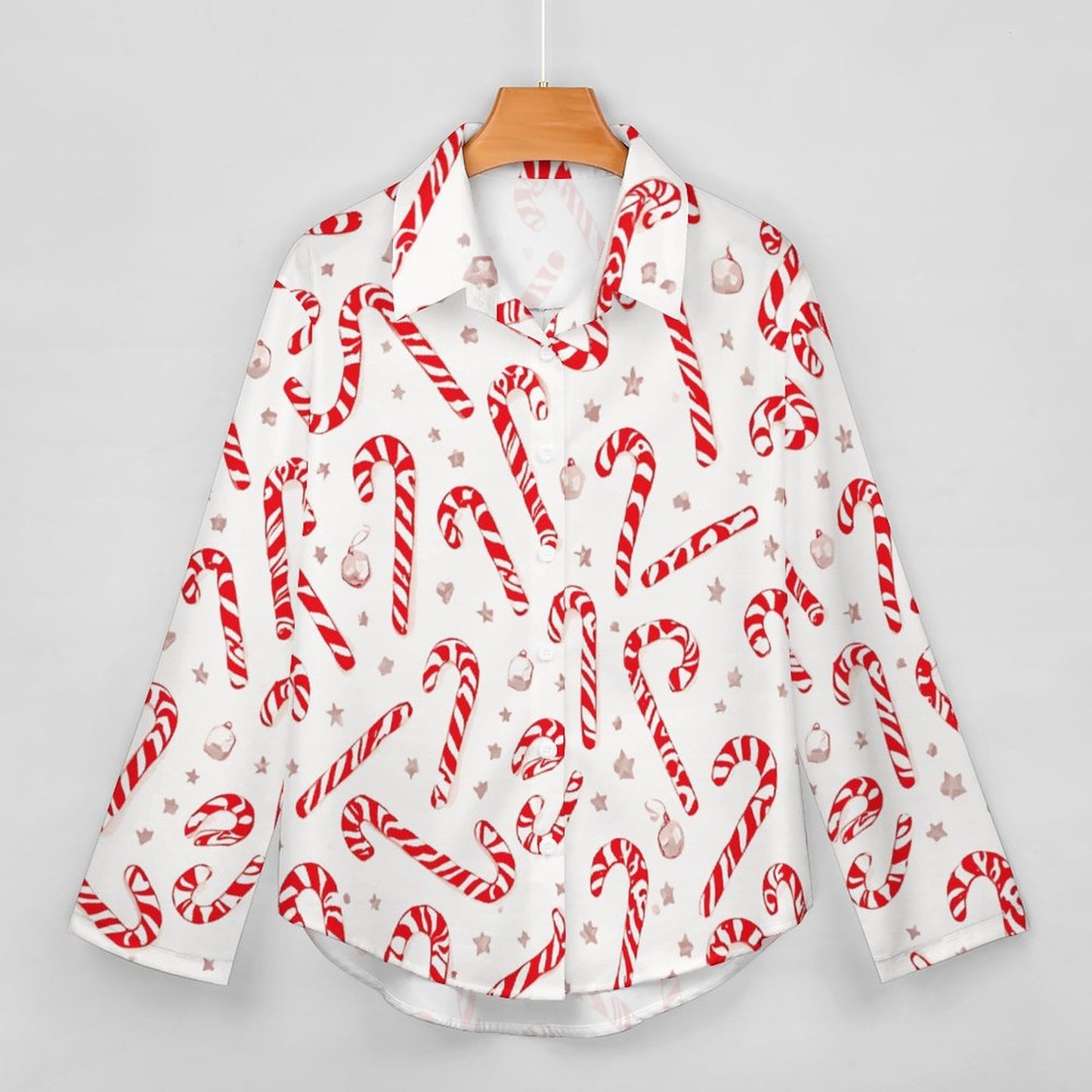 Chemise ourlet asymétrique Noël – imprimé cannes de sucre | Big Smiles
