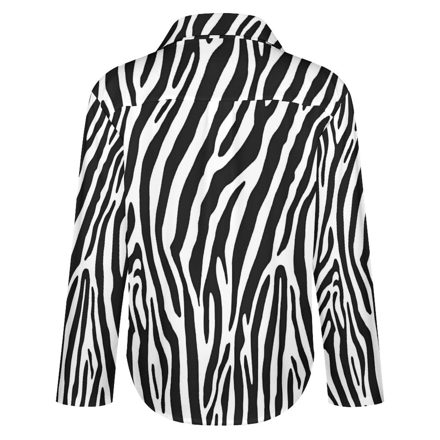 Chemise à ourlet asymétrique – imprimé zèbre noir & blanc | Big Smiles