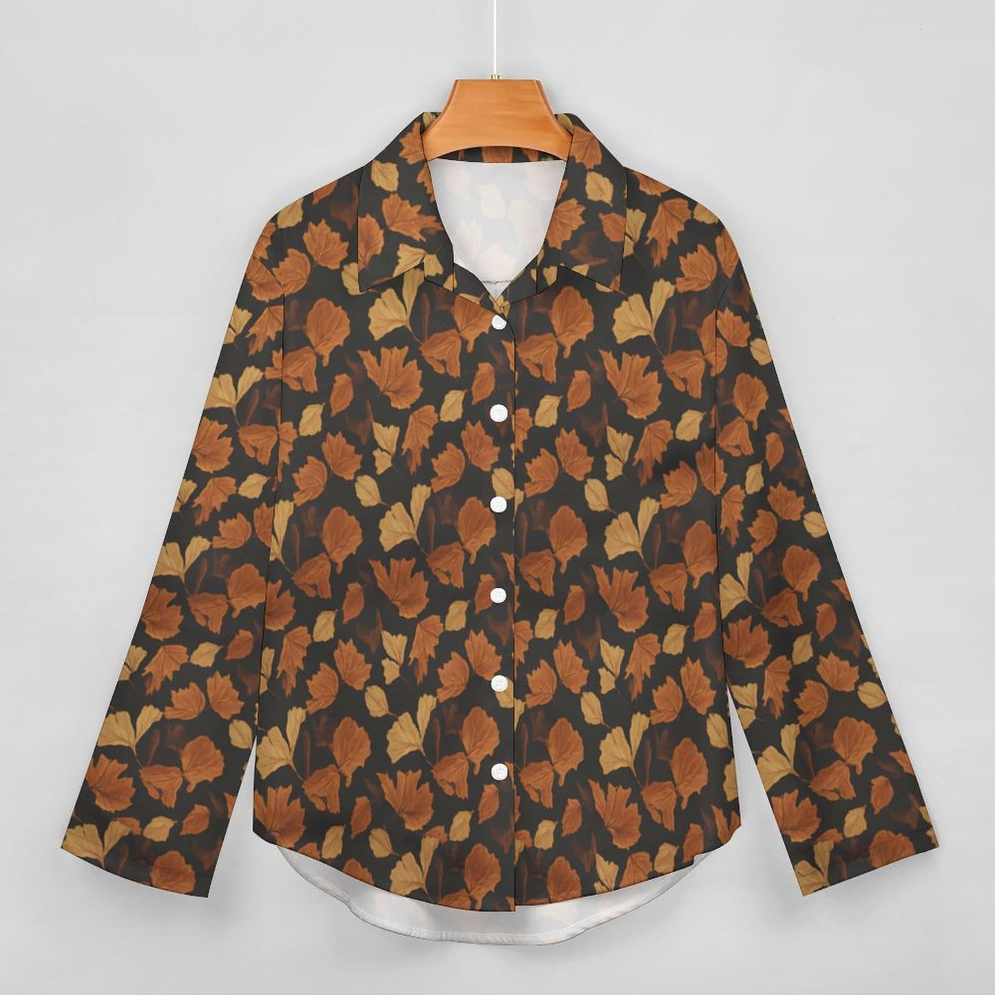 Chemise à ourlet asymétrique – imprimé feuilles d’automne | Big Smiles