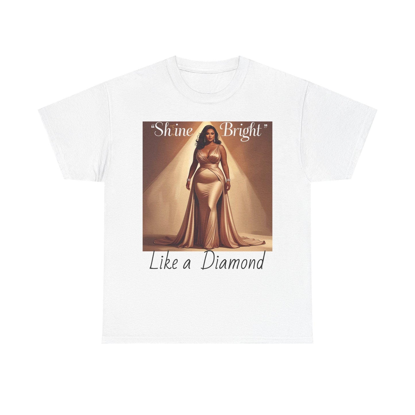 Camiseta unisex "Brilla como un diamante" - Algodón grueso, frase motivacional, tallas S-5XL