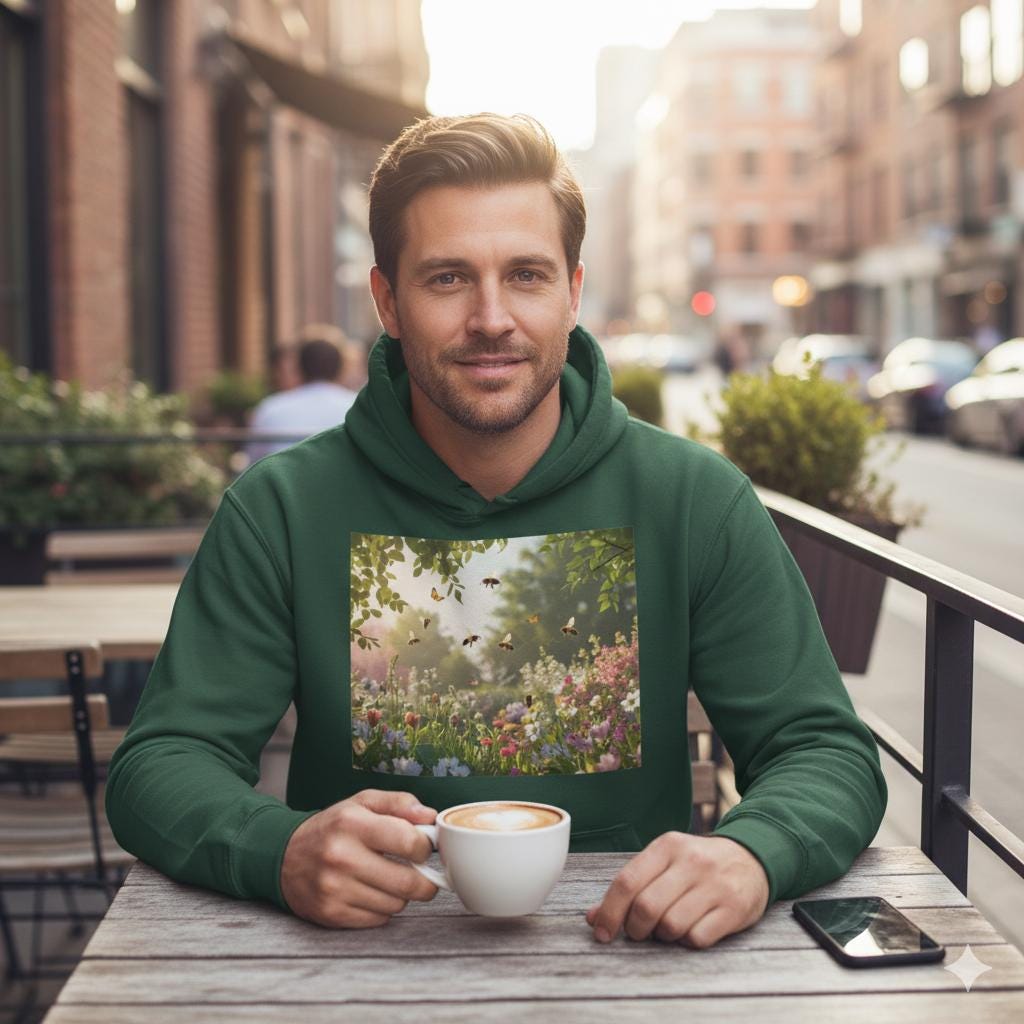 Sizes XS–5XL Unisex Floral Hoodie | Butterfly Garden Hoodie | Cozy Campus Sweatshirt | Nature Lover Gift |