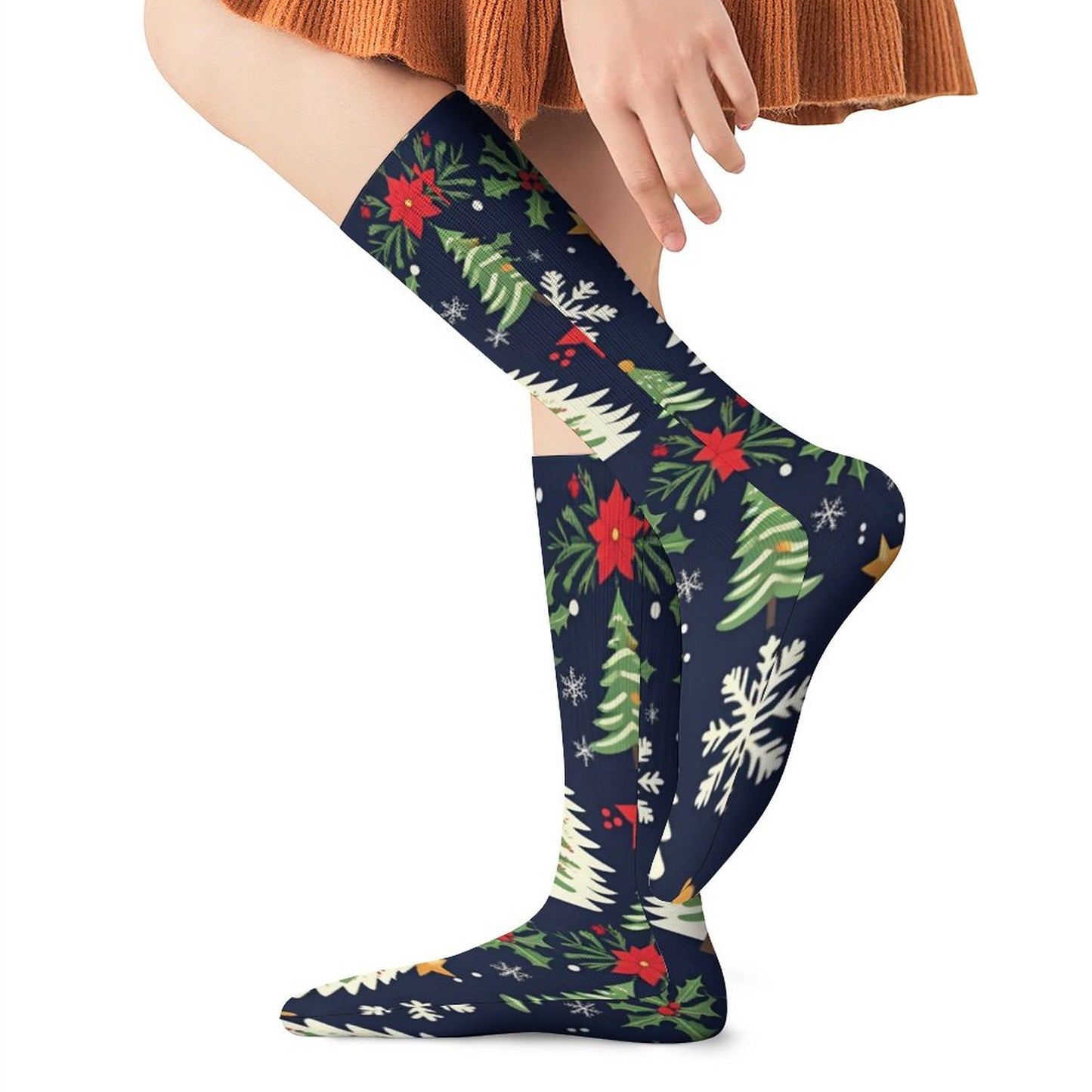 Chaussettes hautes de Noël – respirantes, douces et festives | Impression intégrale | Big Smiles