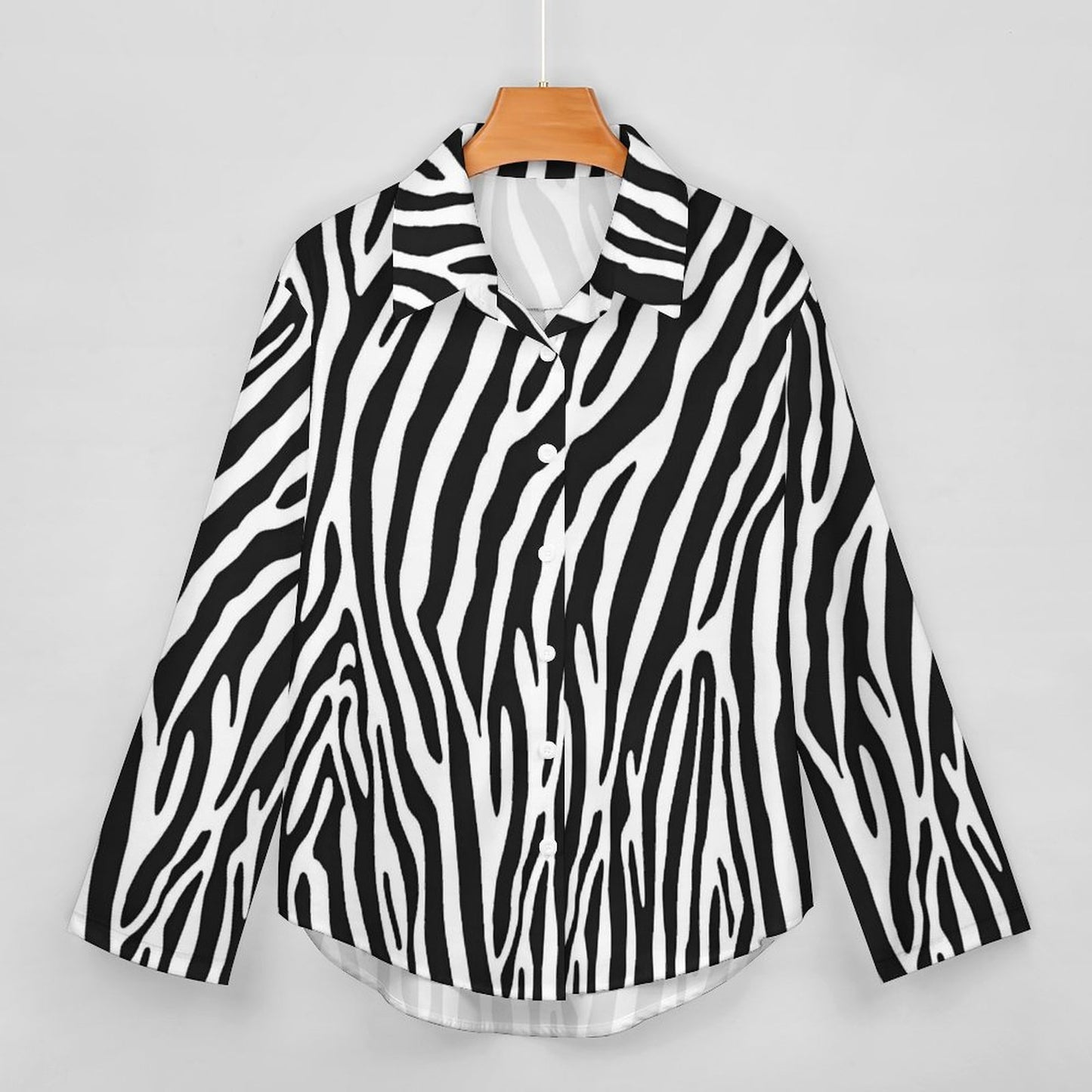 Chemise à ourlet asymétrique – imprimé zèbre noir & blanc | Big Smiles