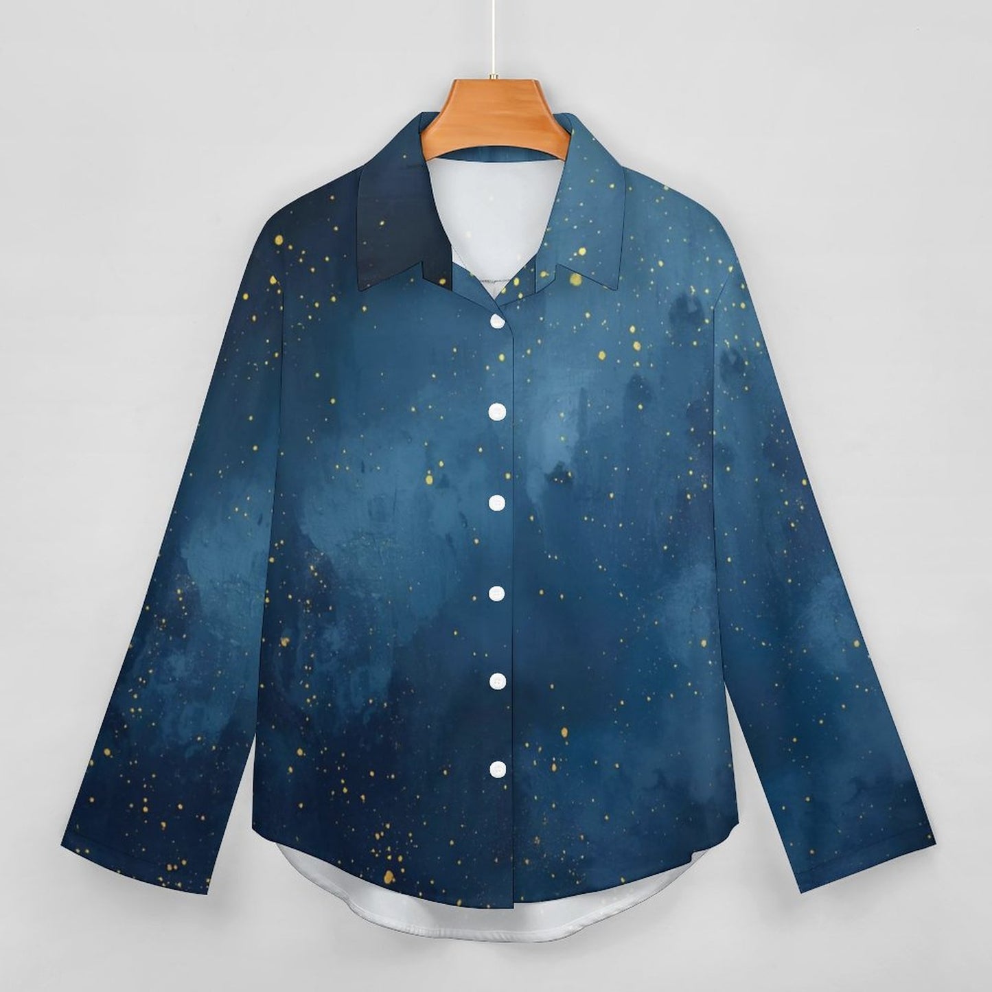 Chemise à ourlet asymétrique – ciel étoilé bleu nuit | Big Smiles