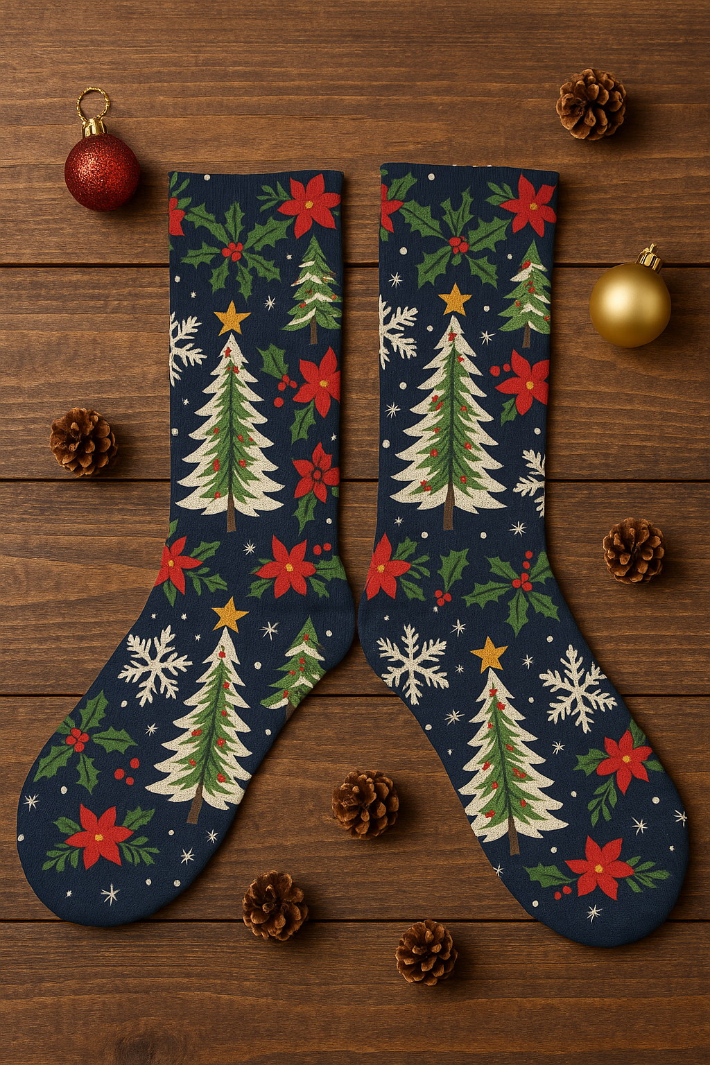 Chaussettes hautes de Noël – respirantes, douces et festives | Impression intégrale | Big Smiles