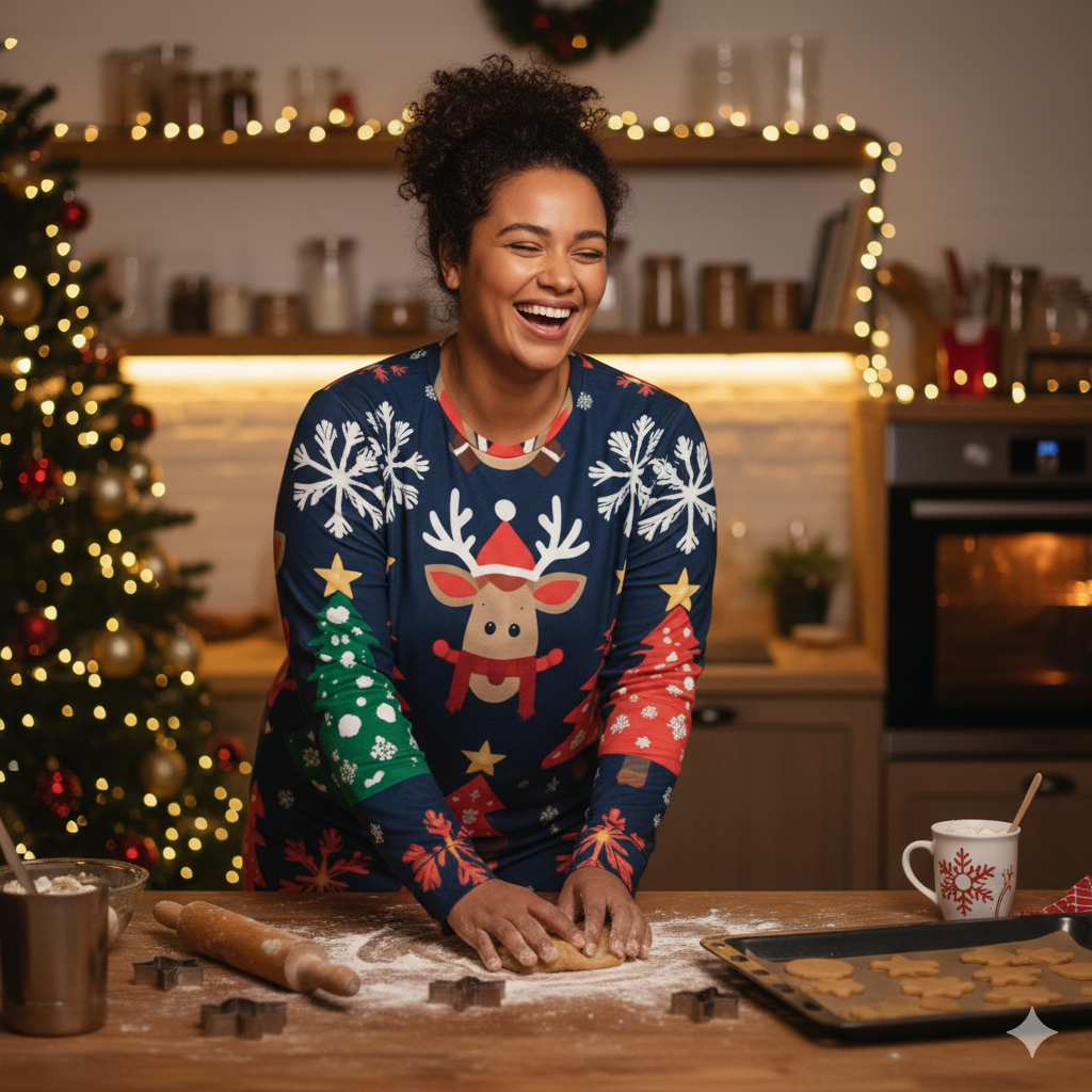 Pyjama de Noël femme 2 pièces | XS–6XL | Doux, stretch, poches | Big Smiles