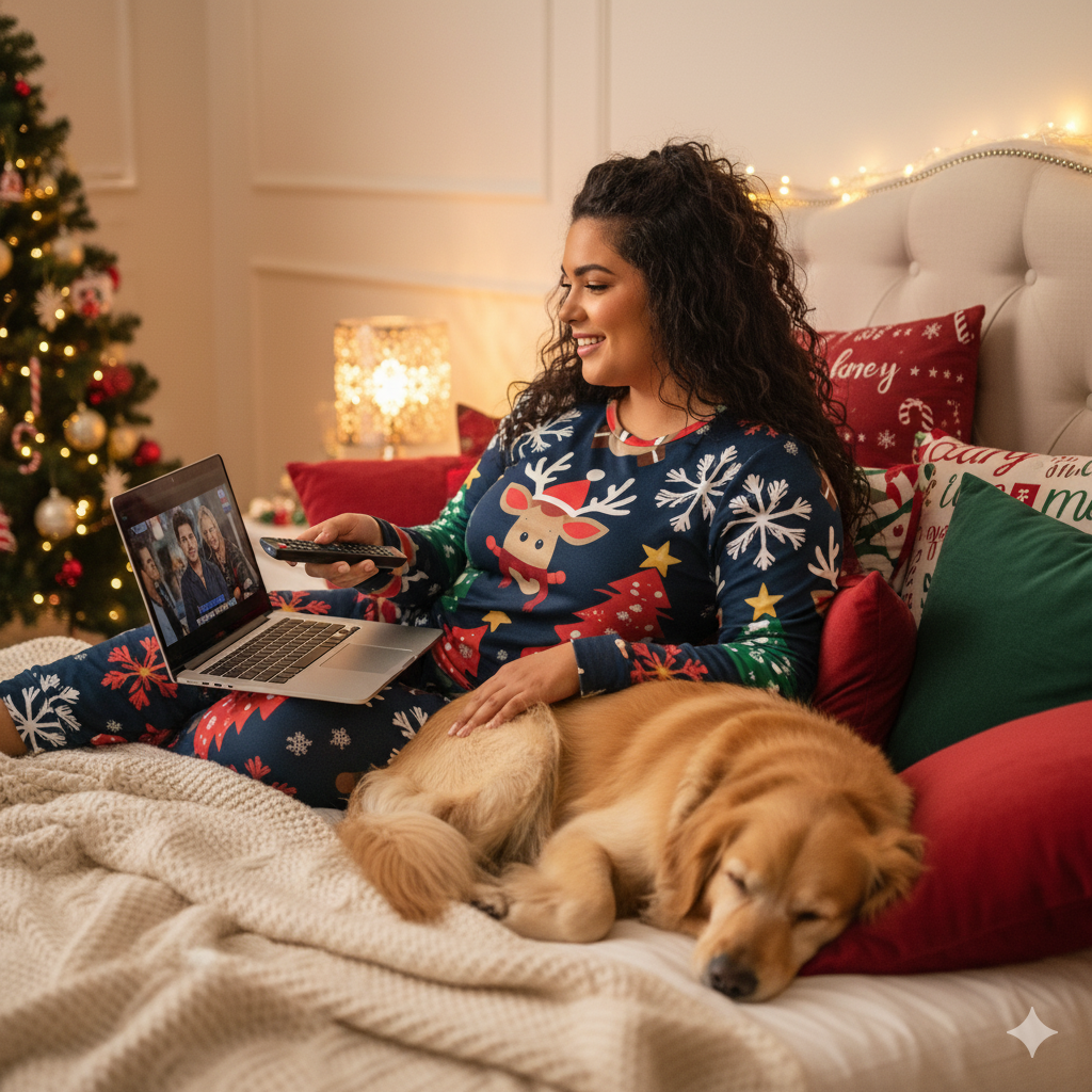 Pyjama de Noël femme 2 pièces | XS–6XL | Doux, stretch, poches | Big Smiles