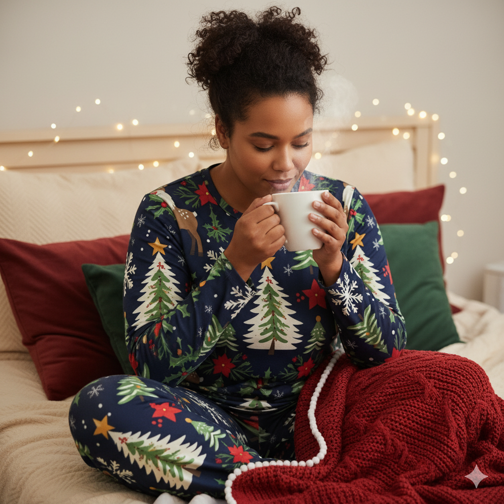 Pyjama de Noël femme 2 pièces | XS–6XL | Doux, extensible, poches | Big Smiles