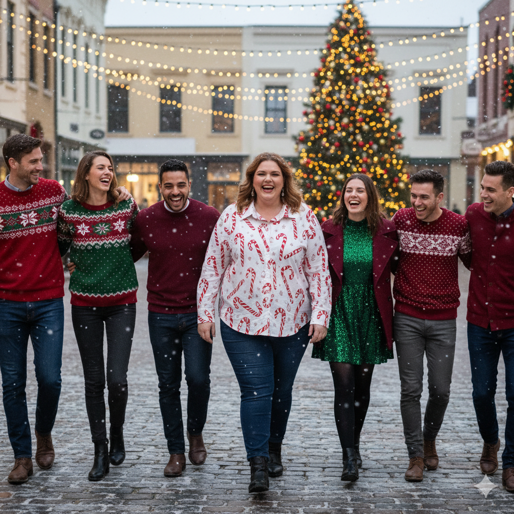 Chemise ourlet asymétrique Noël – imprimé cannes de sucre | Big Smiles