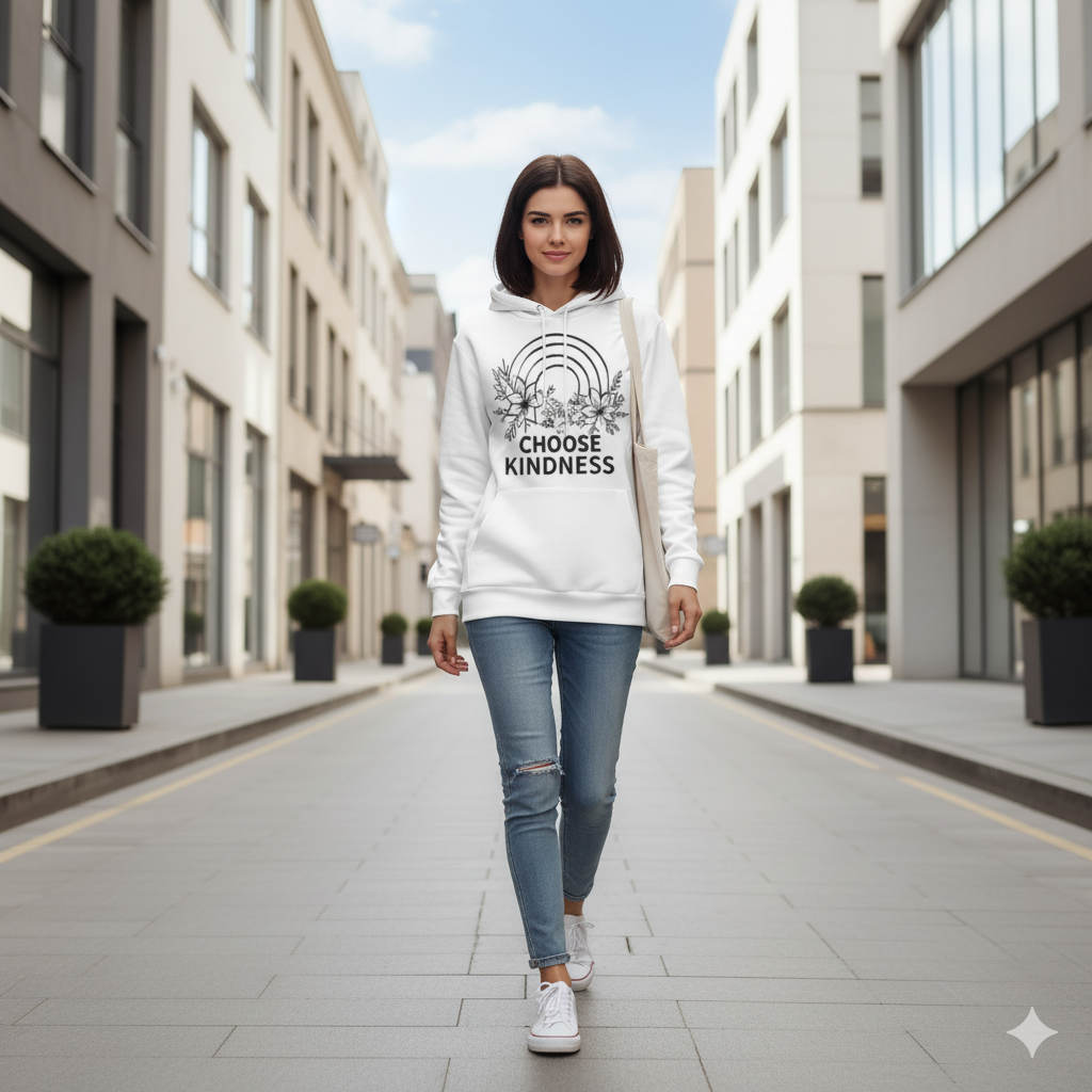 Women's Double-Breasted Hoodie – “Choose Kindness” | Big Smiles