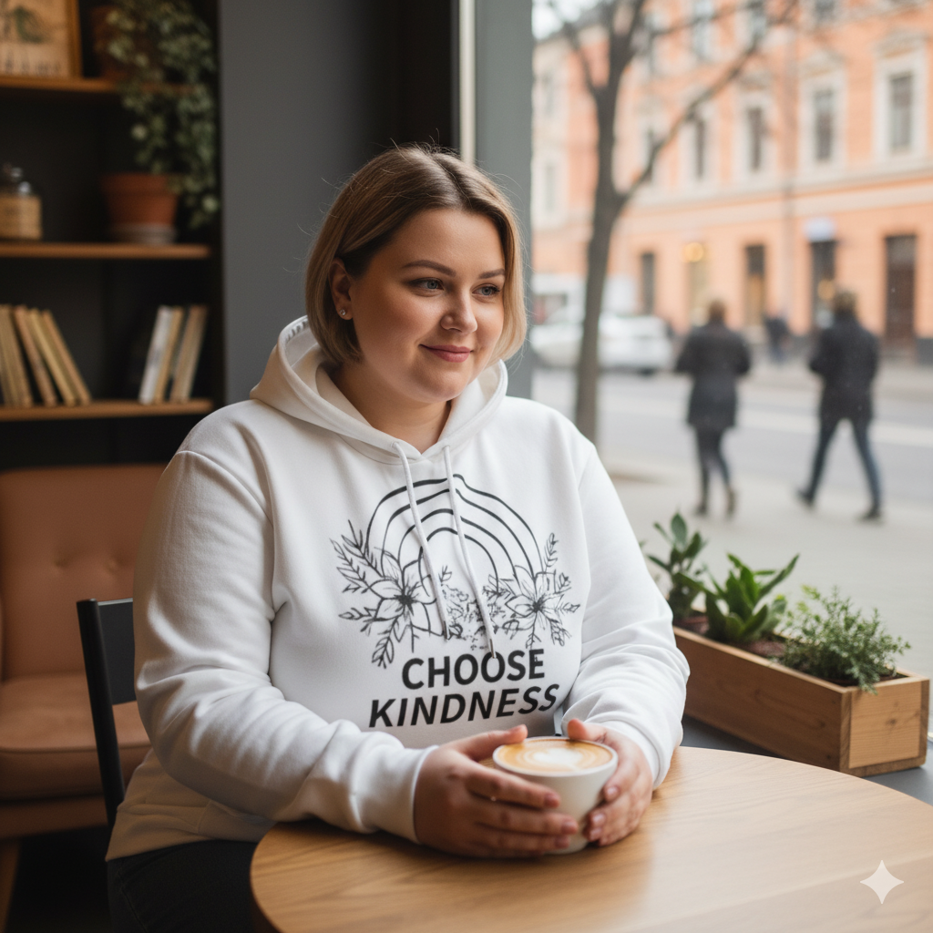 Women's Double-Breasted Hoodie – “Choose Kindness” | Big Smiles