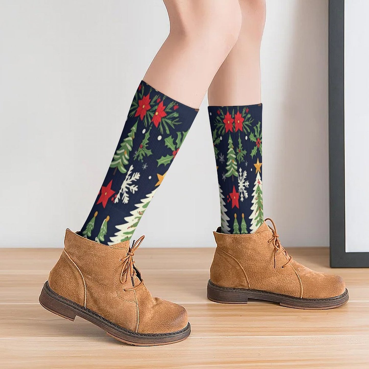 Chaussettes hautes de Noël – respirantes, douces et festives | Impression intégrale | Big Smiles