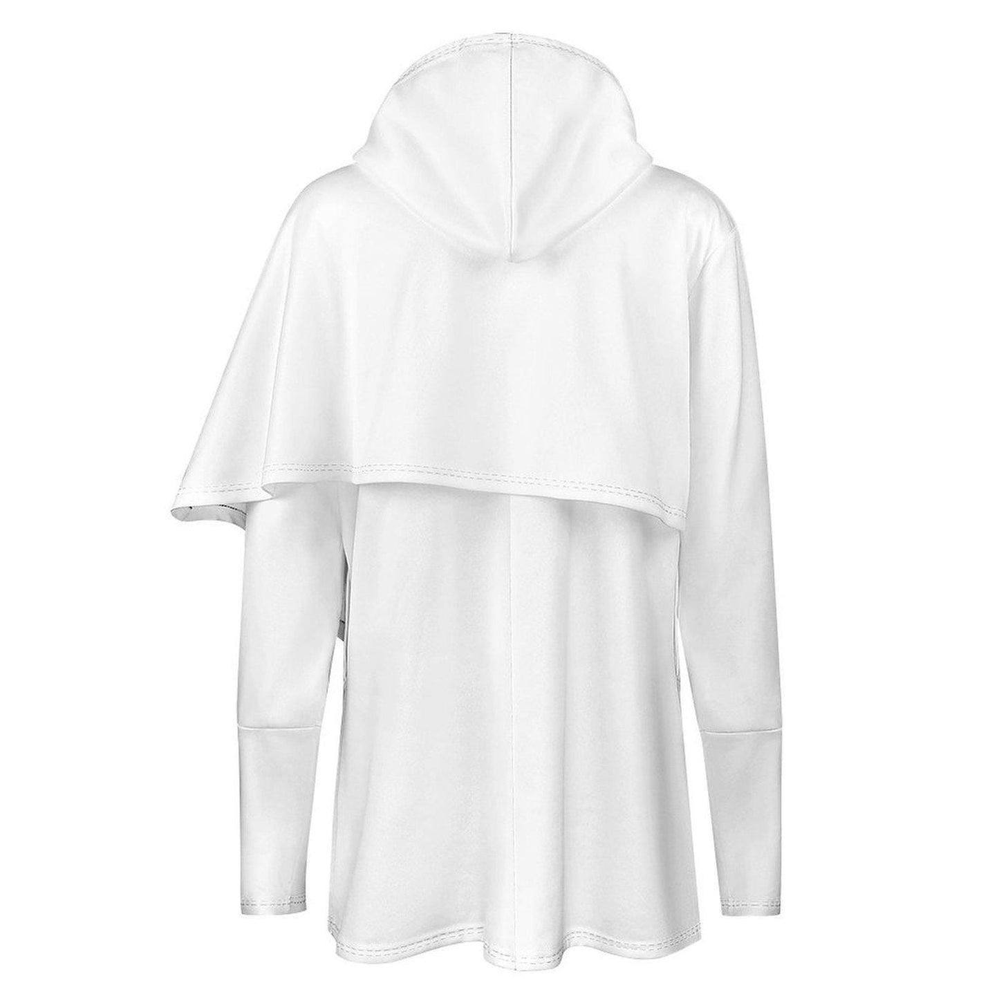 Tallas S - 5XL Poncho blanco Autumn Vibes, sudadera con capucha de manga larga para mujer, dobladillo irregular, estilo casual de otoño,