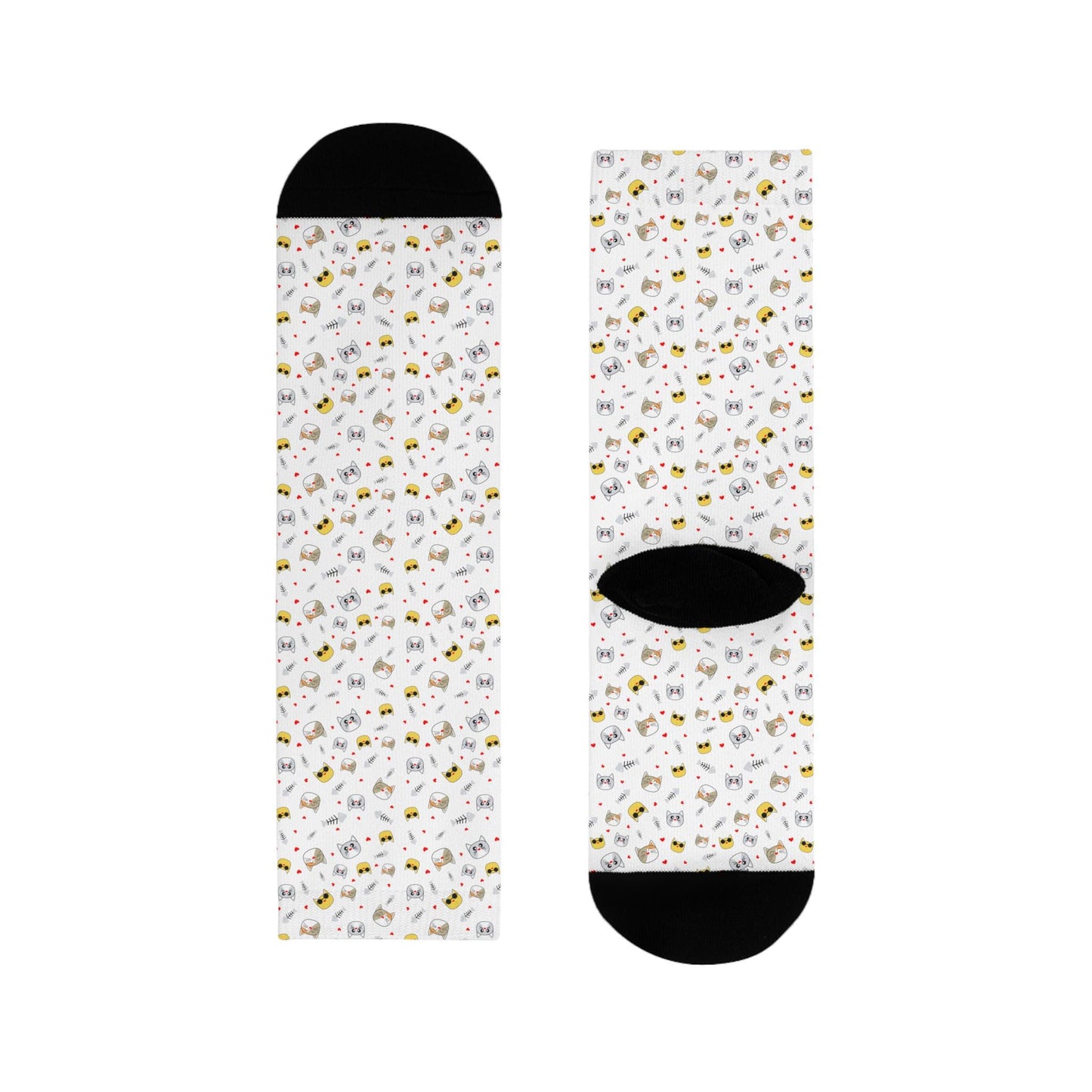 Chaussettes « Cozy Cute Cats » – crew imprimées chatons, cadeau mignon, confort quotidien