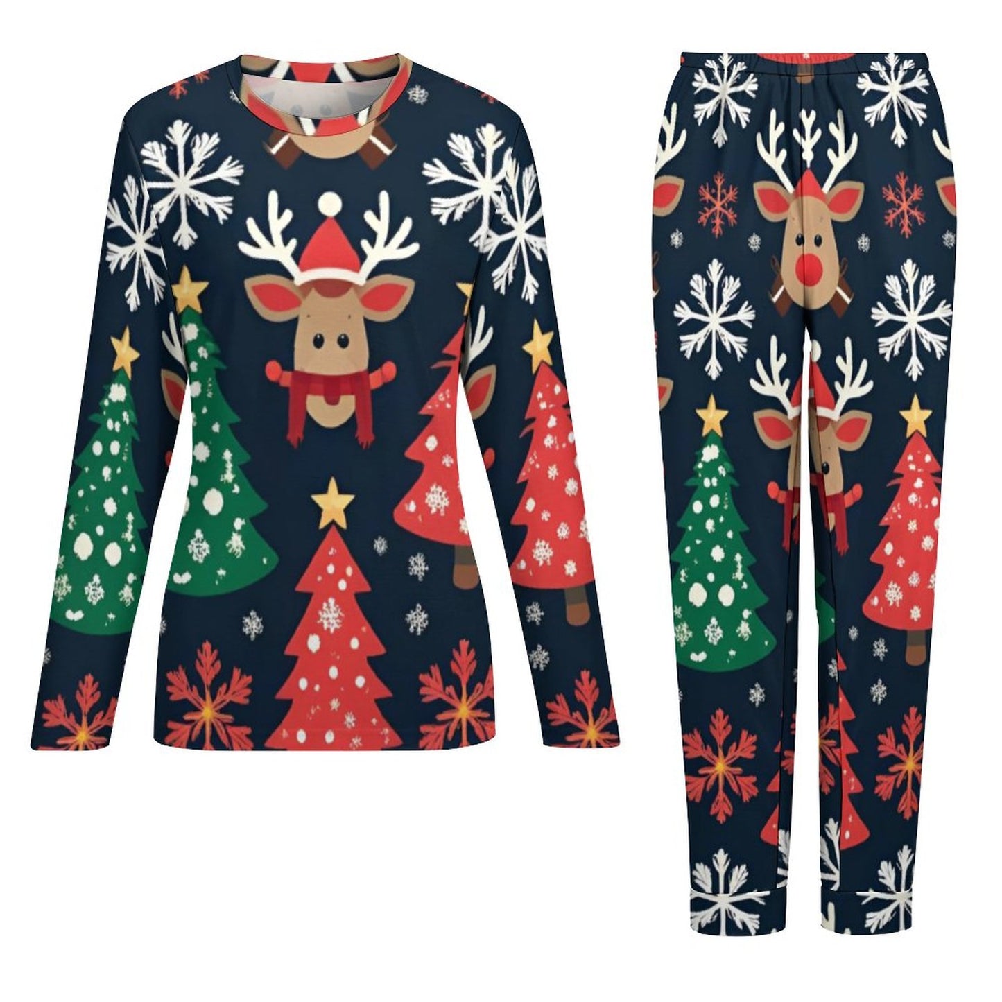 Pyjama de Noël femme 2 pièces | XS–6XL | Doux, stretch, poches | Big Smiles