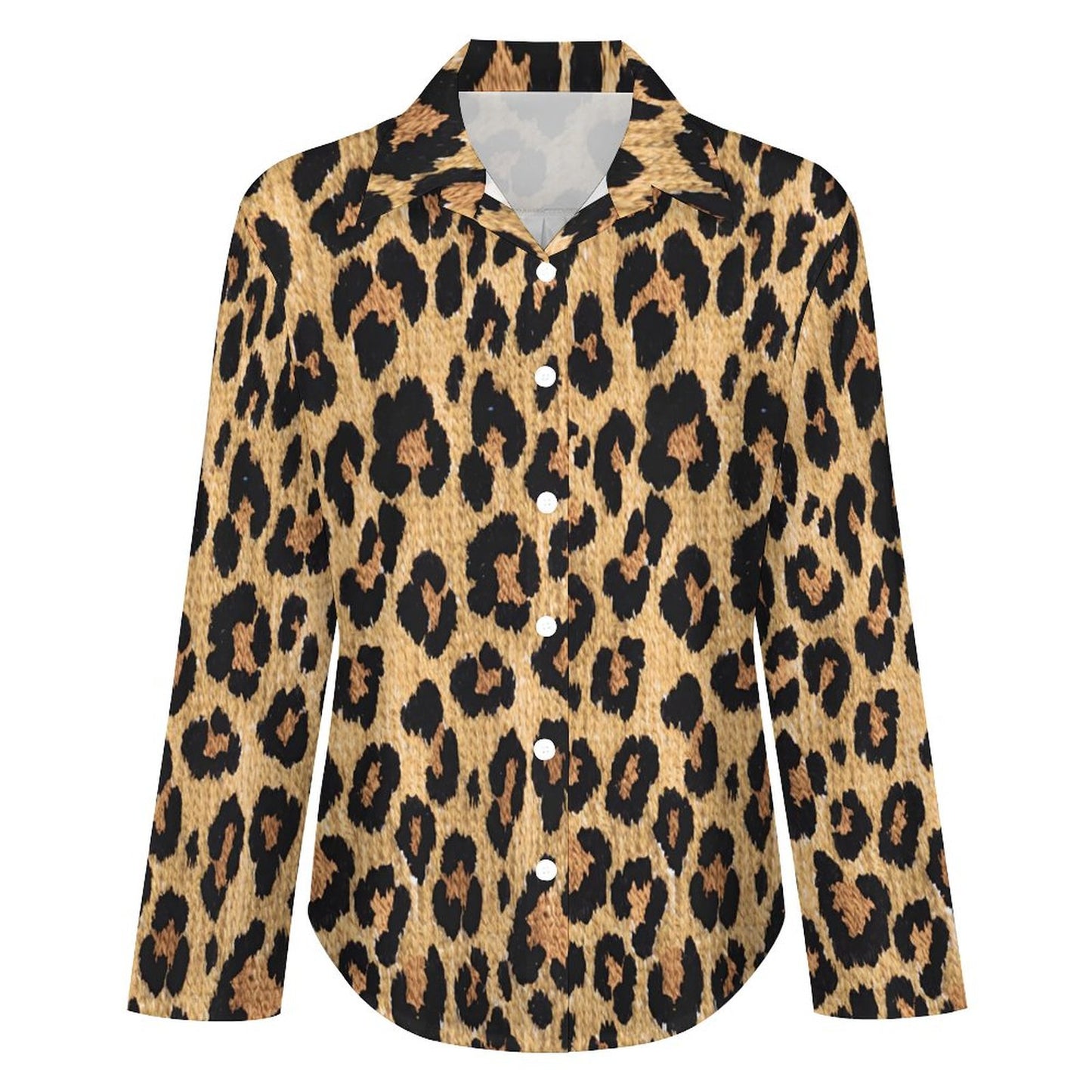 Chemise à ourlet asymétrique – imprimé léopard | Big Smiles