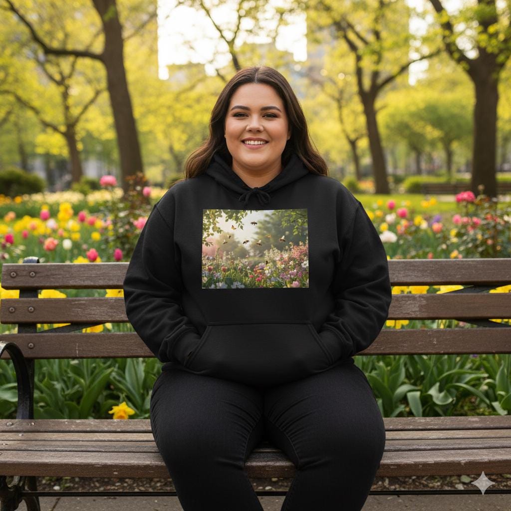 Sizes XS–5XL Unisex Floral Hoodie | Butterfly Garden Hoodie | Cozy Campus Sweatshirt | Nature Lover Gift |