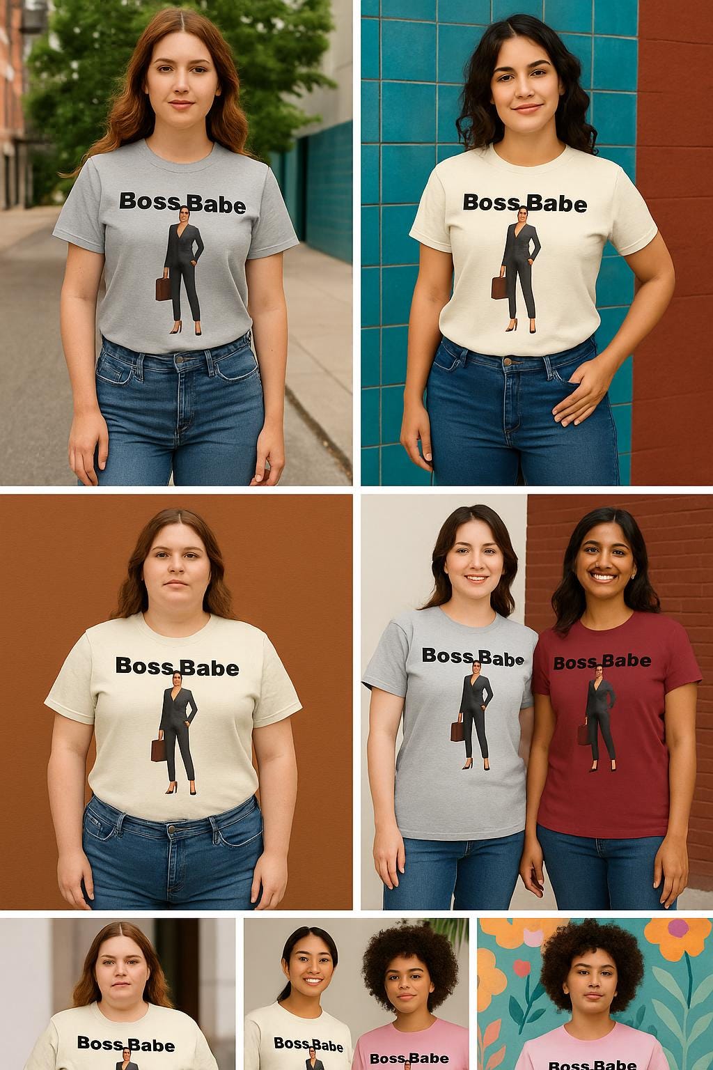 Camiseta unisex Boss Babe - Motivacional de algodón grueso, estilo oficina, tallas S-5XL