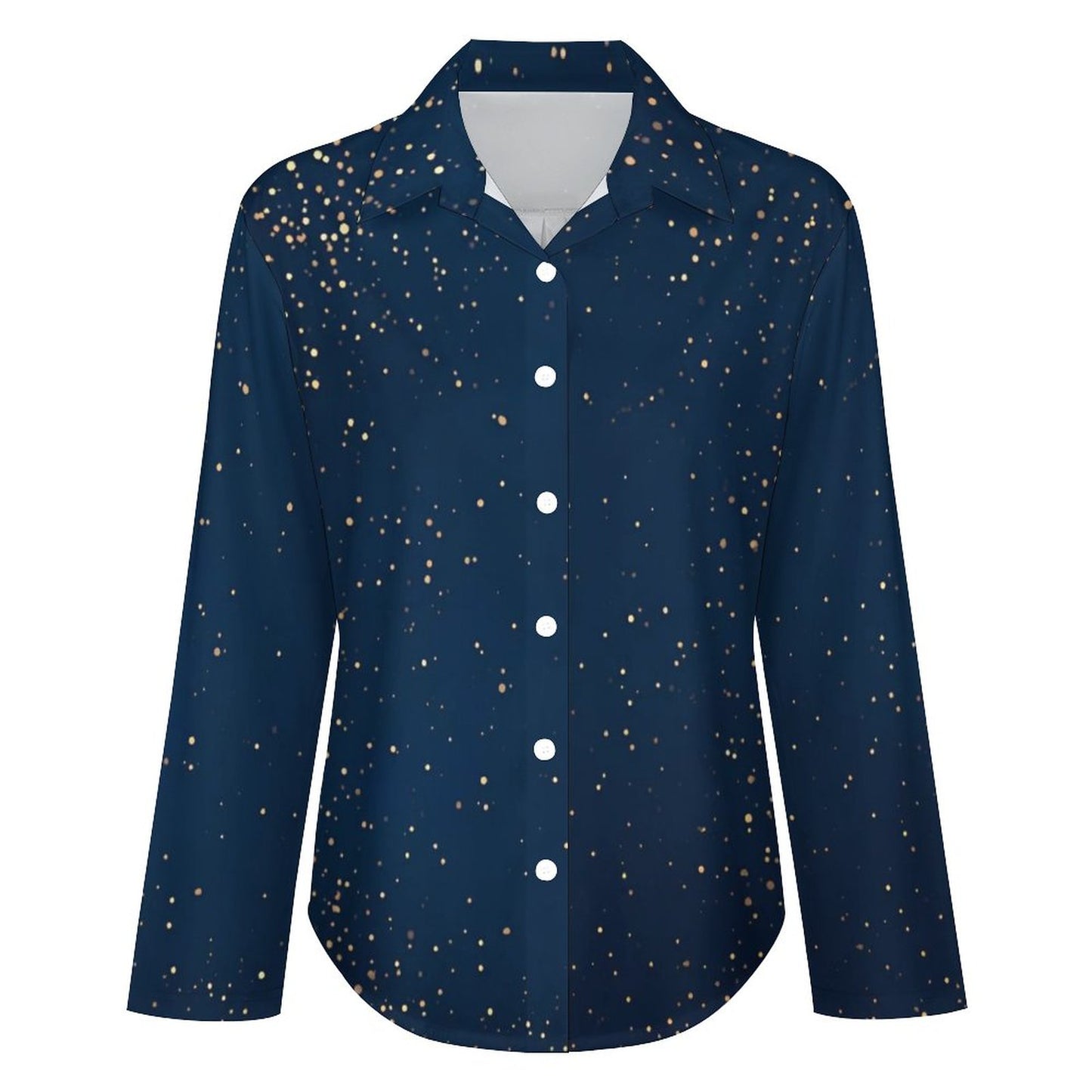 Chemise à ourlet asymétrique – bleu nuit constellé | Big Smiles