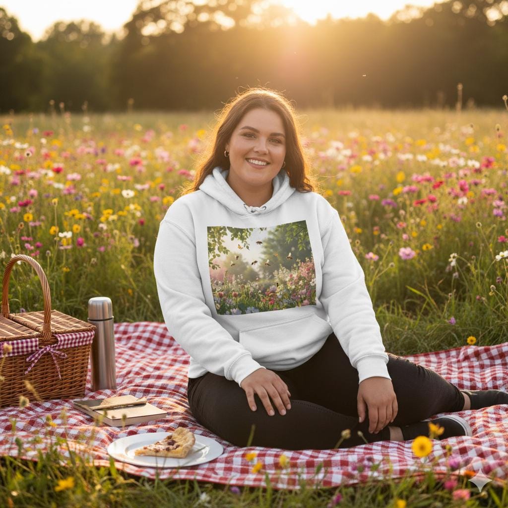 Sizes XS–5XL Unisex Floral Hoodie | Butterfly Garden Hoodie | Cozy Campus Sweatshirt | Nature Lover Gift |