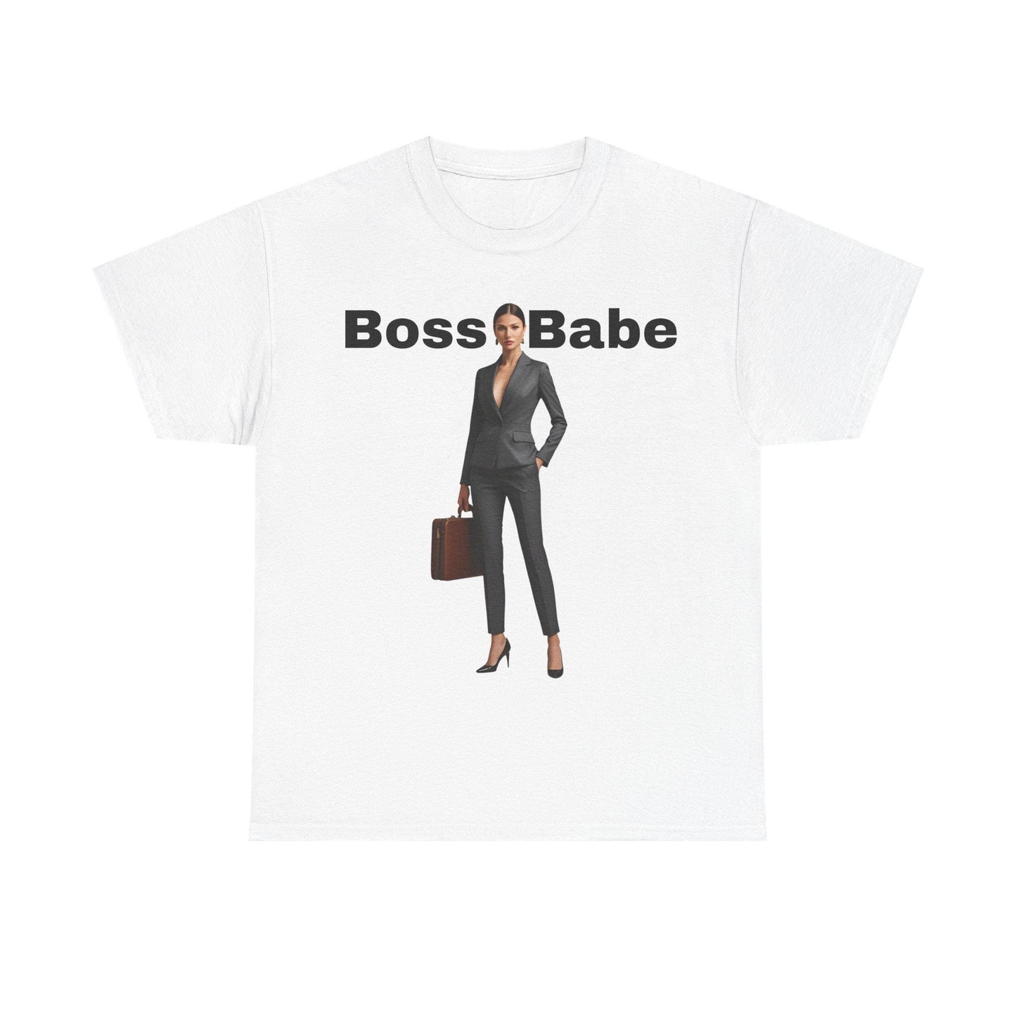 Camiseta unisex Boss Babe - Motivacional de algodón grueso, estilo oficina, tallas S-5XL
