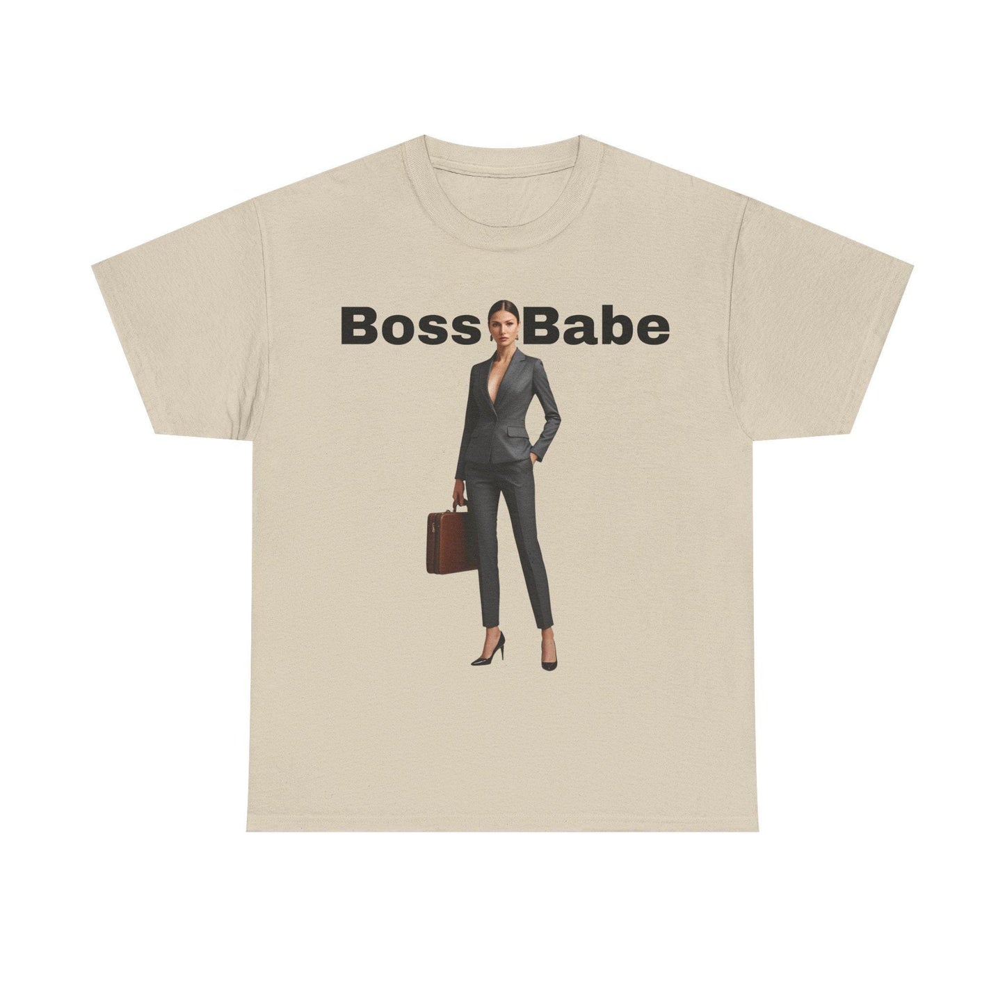 Camiseta unisex Boss Babe - Motivacional de algodón grueso, estilo oficina, tallas S-5XL