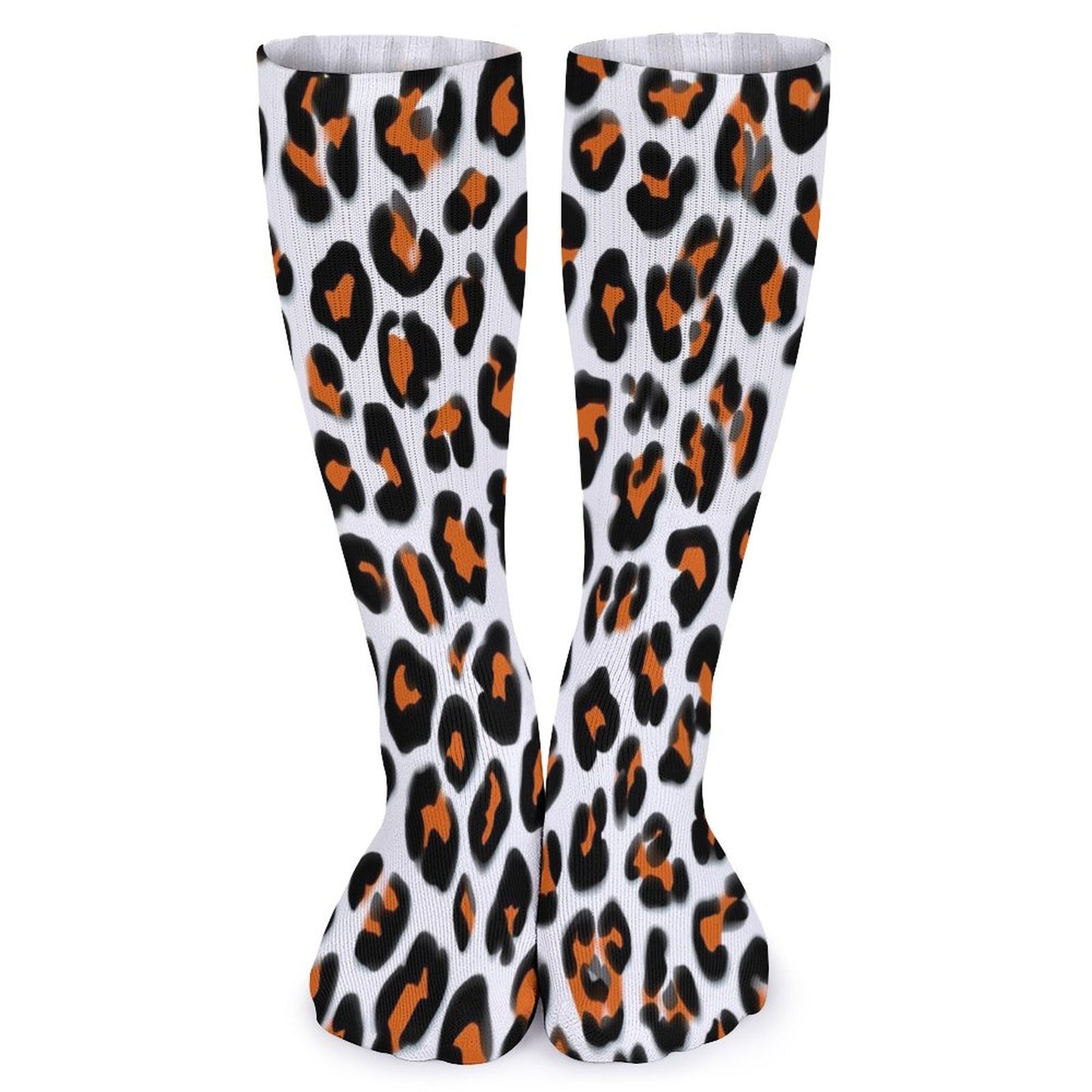 Chaussettes montantes motif léopard – respirantes & confort mollets – impression all-over | Big Smiles
